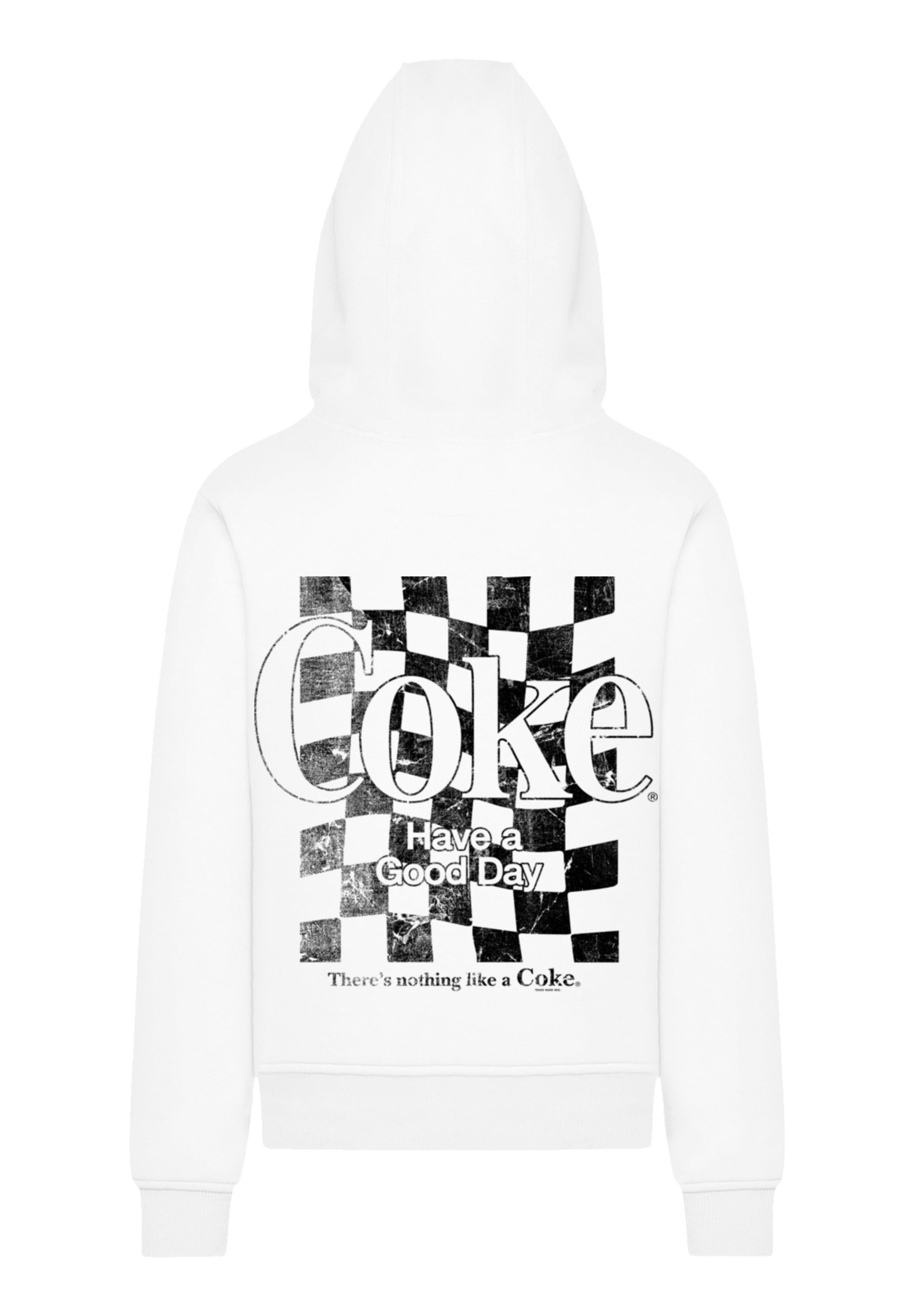 Kapuzenpullover F4NT4STIC "Coca Cola Checker", Herren, Gr. XXL, weiß, Obermaterial: 65% Baumwolle, 35% Polyester, slim fit, Pullover Kapuzenpullover, Official Merch