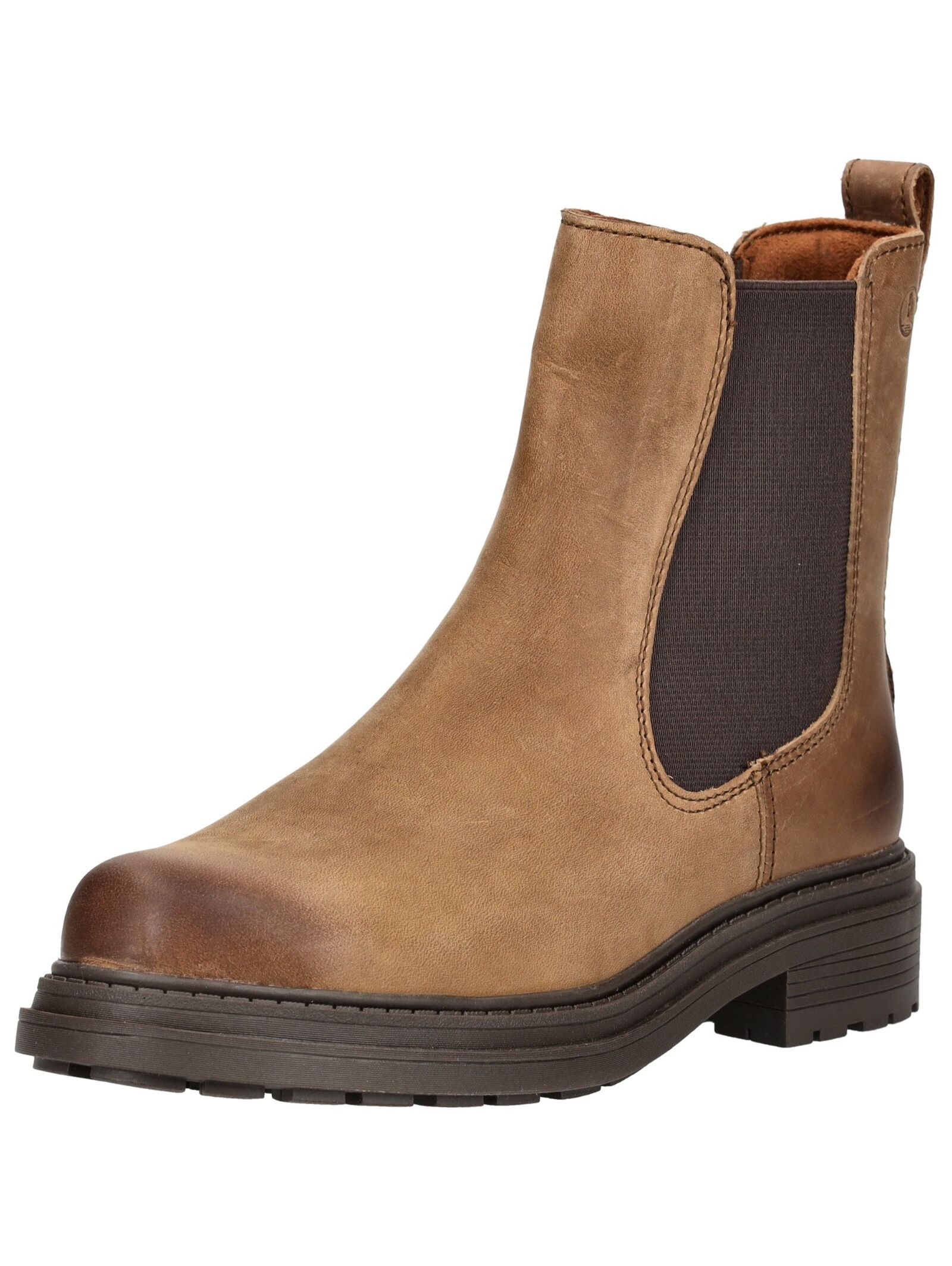Stiefelette CLARKS "Clarks Stiefelette Leder/Textil", Damen, Gr. 39, walnut, Leder, Textil, Schuhe Image