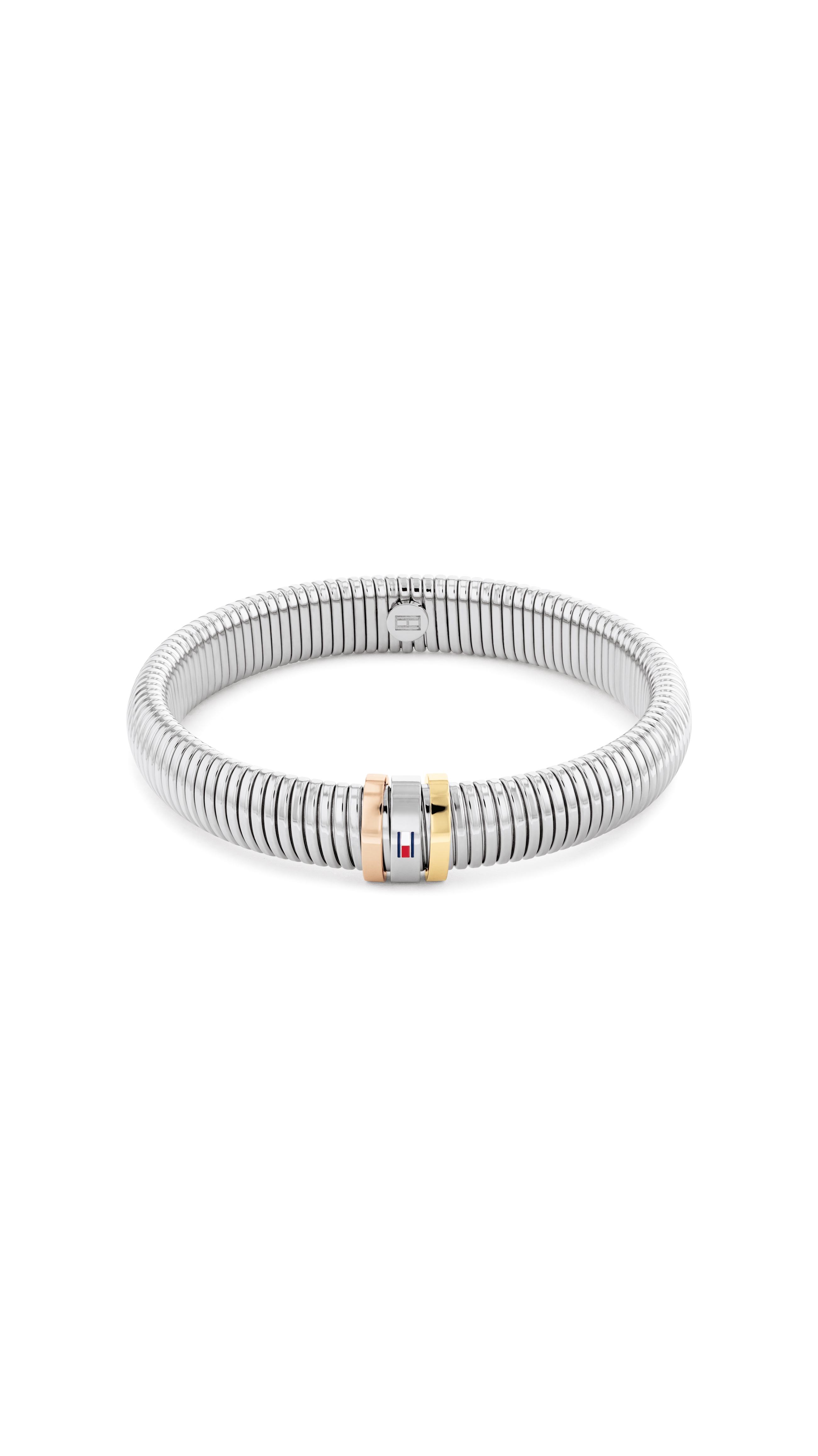 Armband TOMMY HILFIGER "STRETCH BRACELETS", edelstahlfarben, blau, weiß, rot, Armbänder, Damen, 16,5cm, Edelstahl Image