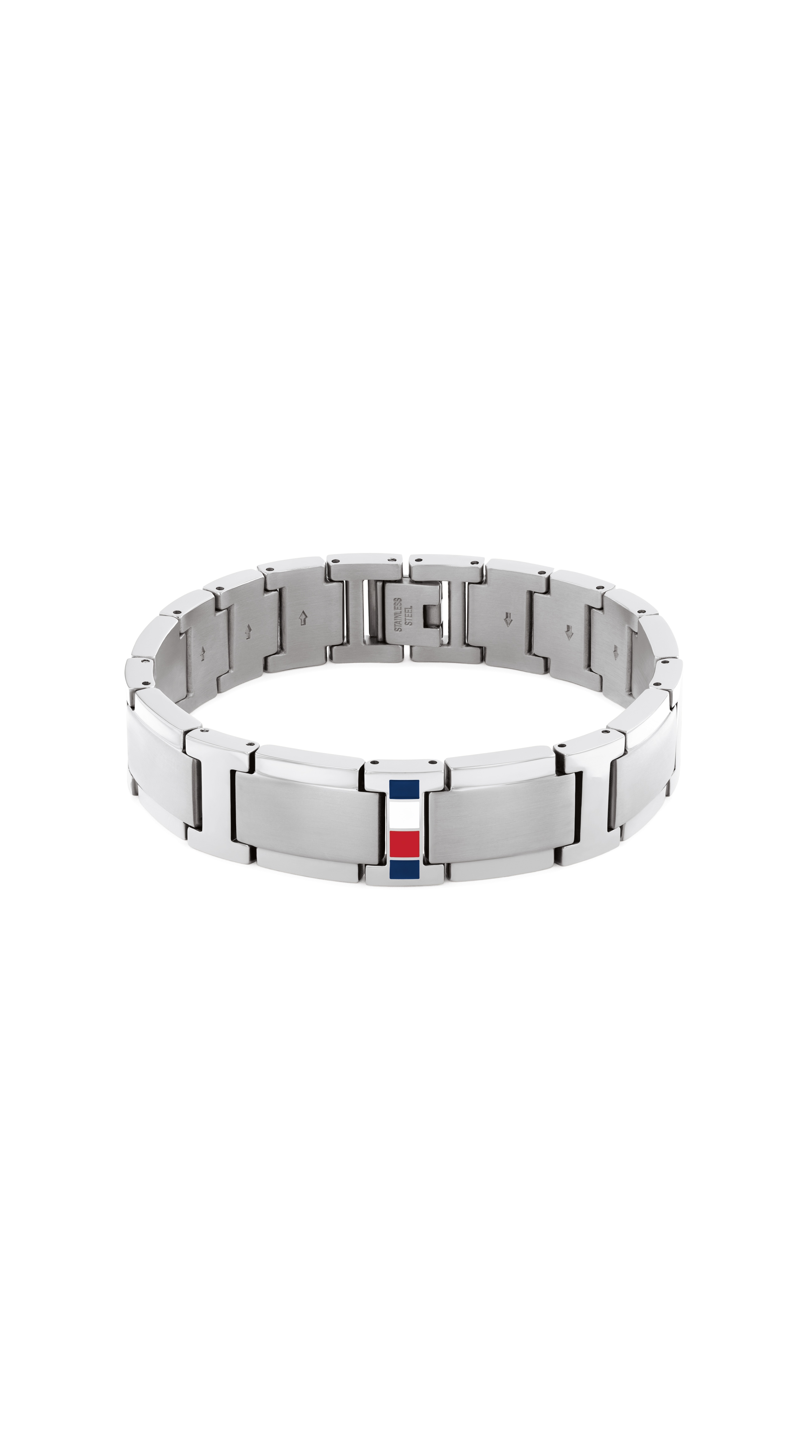 Armband TOMMY HILFIGER "JAMESON", edelstahlfarben, blau, weiß, rot, Armbänder, 19cm, Edelstahl Image
