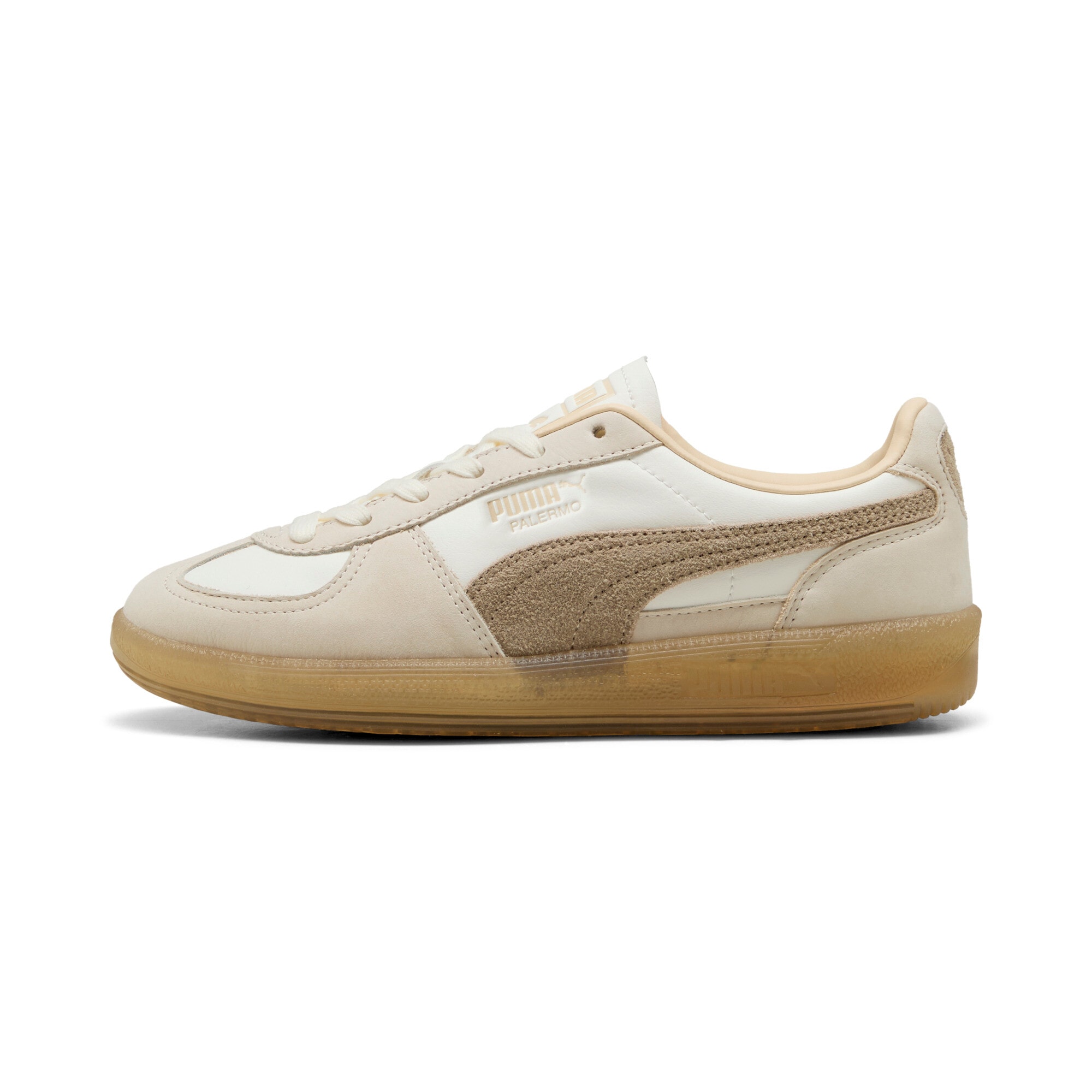 Sneaker PUMA "PALERMO ELEVATED WNS", Gr. 37,5, warm weiß, chocolate chip, Leder, unifarben, Schuhe Image