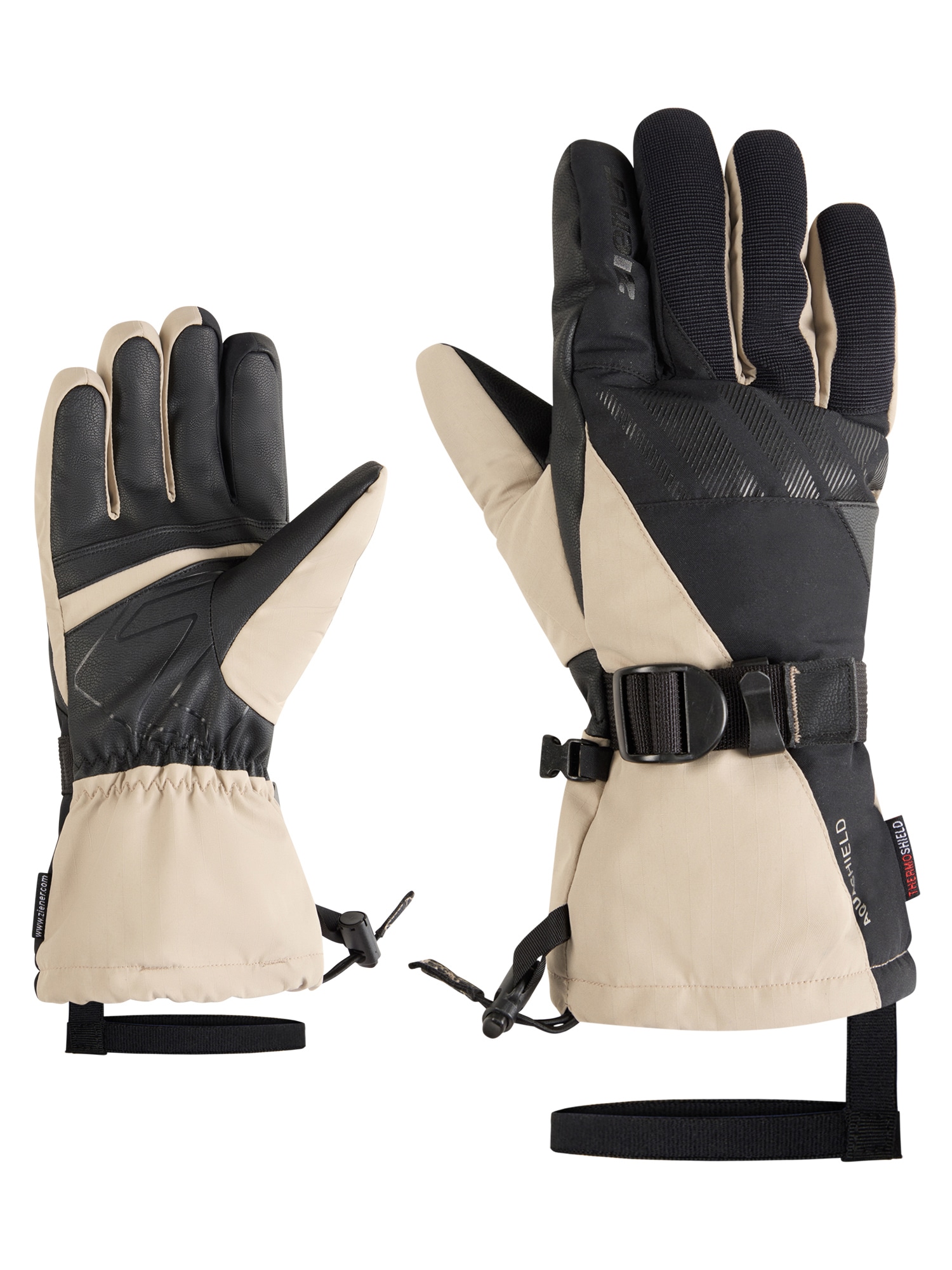 Skihandschuhe ZIENER "GHALION-Z AS glove man", Herren, Gr. 9.5, schwarz.sandstone, Materialmix, Handschuhe Image