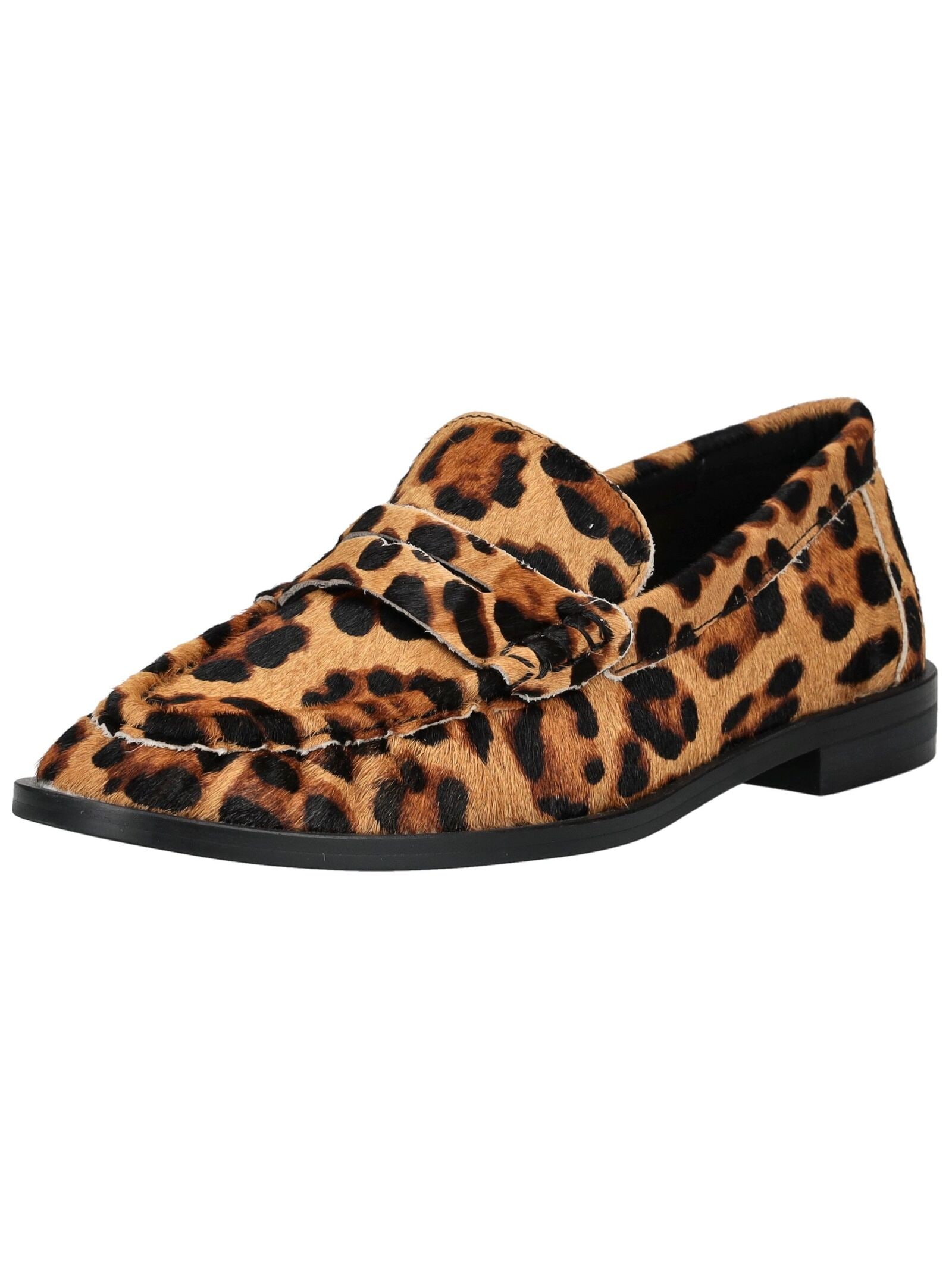 Slipper INUOVO "INUOVO Slipper Leder", Damen, Gr. 38, leopard, Leder, Schuhe Slipper