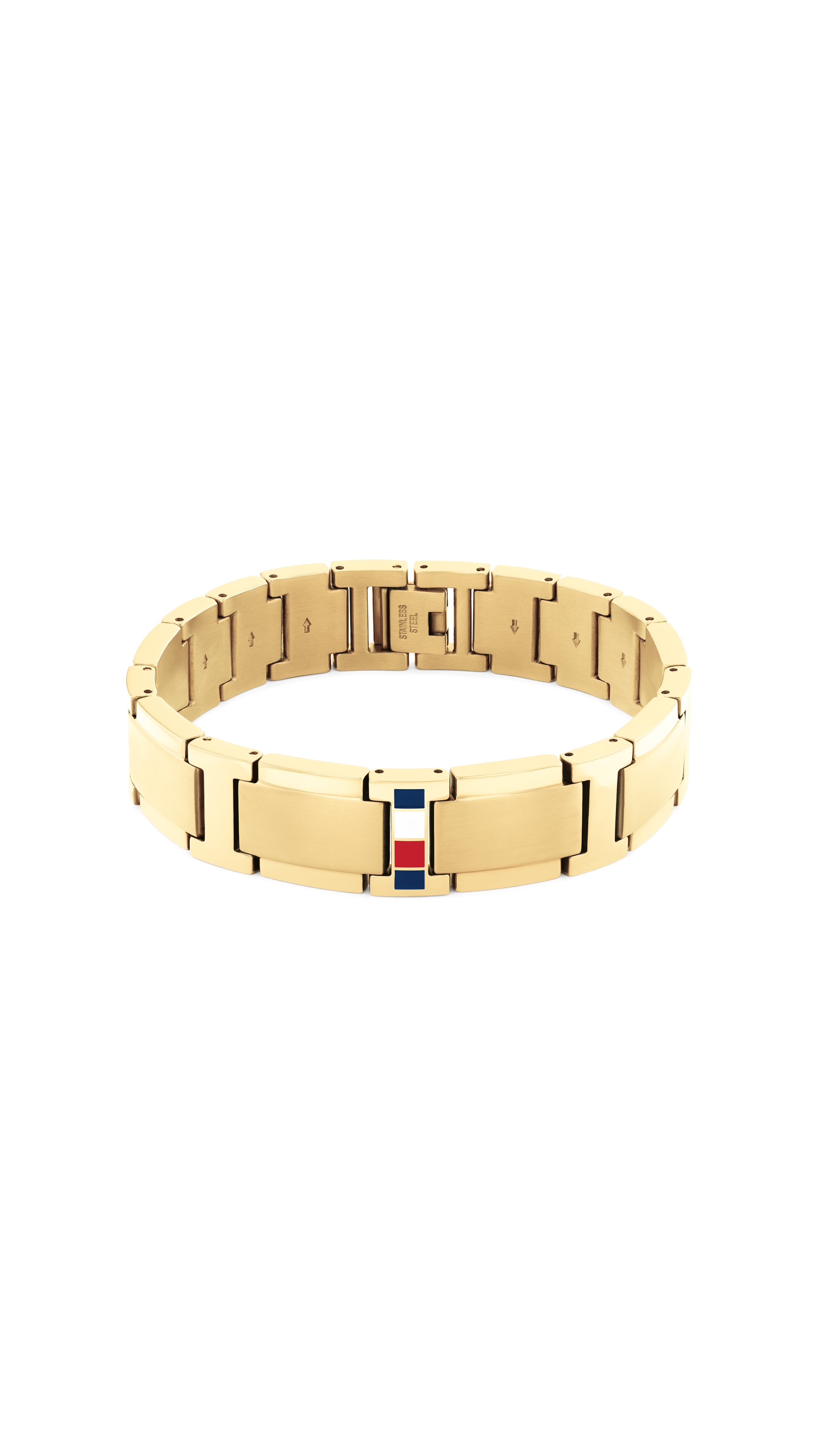 Armband TOMMY HILFIGER "JAMESON", gelbgoldfarben, blau, weiß, rot, Armbänder, 19cm, Edelstahl Image