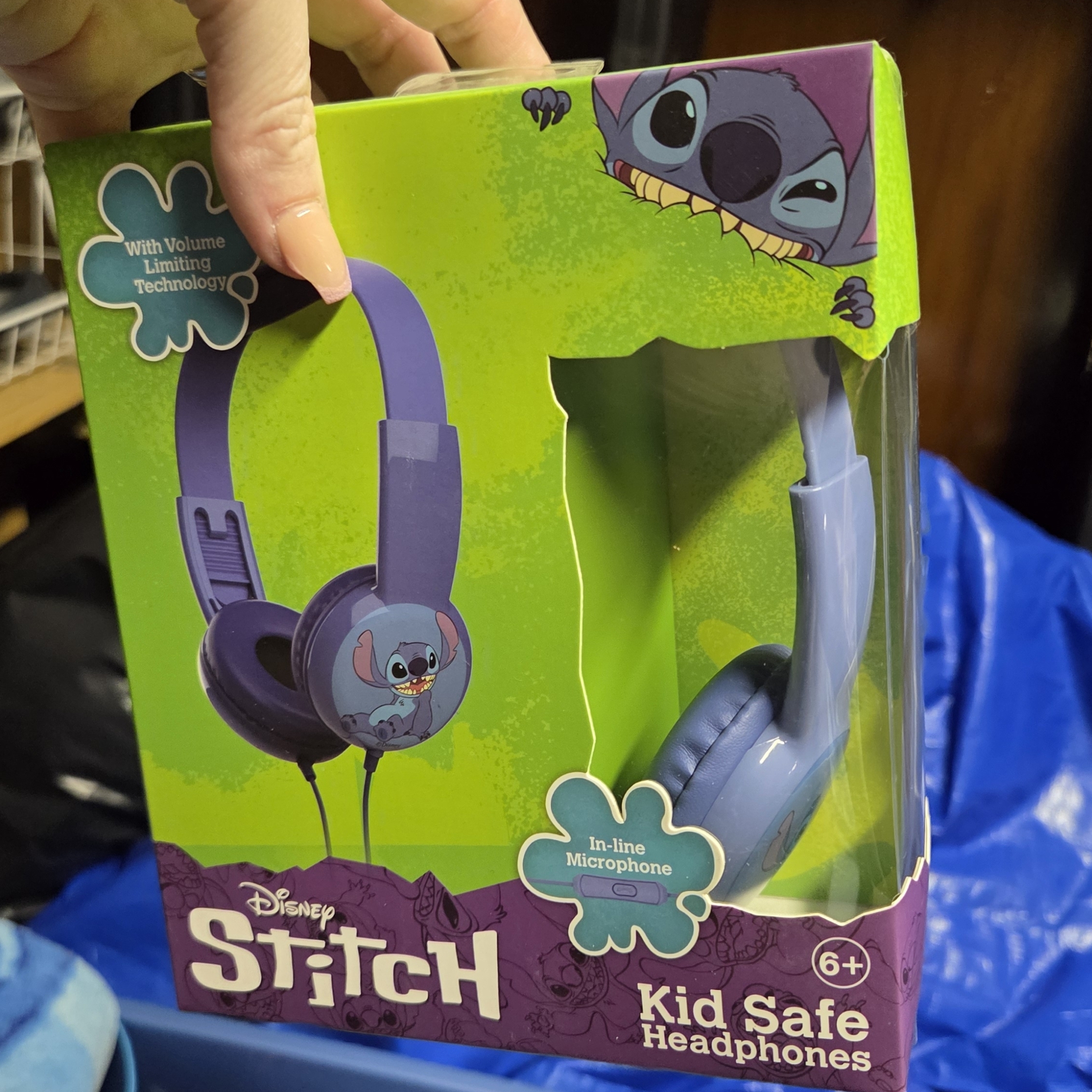 Disney Headphones | Disney Stitch Blue And Purple Kid Safe Headphones | Color: Purple | Size: Os