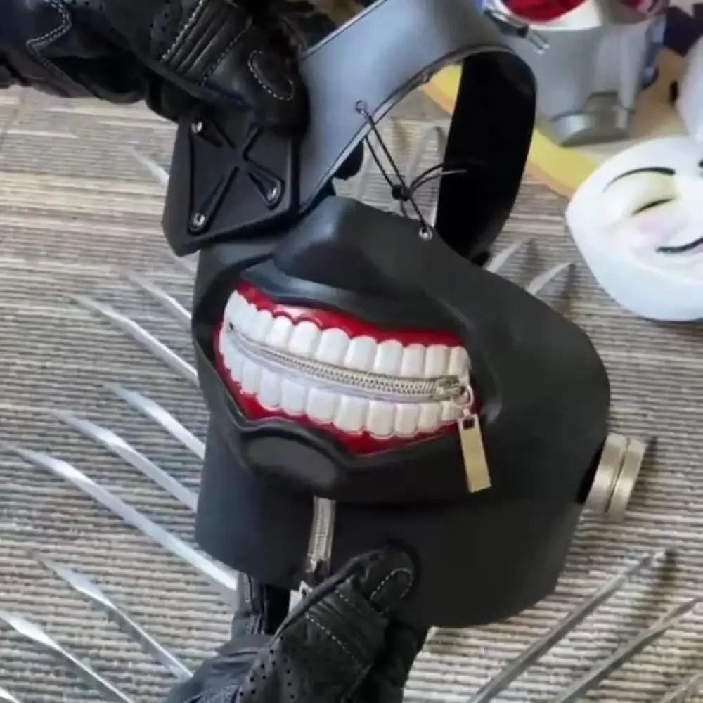 Anime Tokyo Kaneki Ken Masque Cosplay accessoires hommes femmes Halloween fête 3D masques Anime accessoires fermeture éclair bouche Masque effrayant Masque