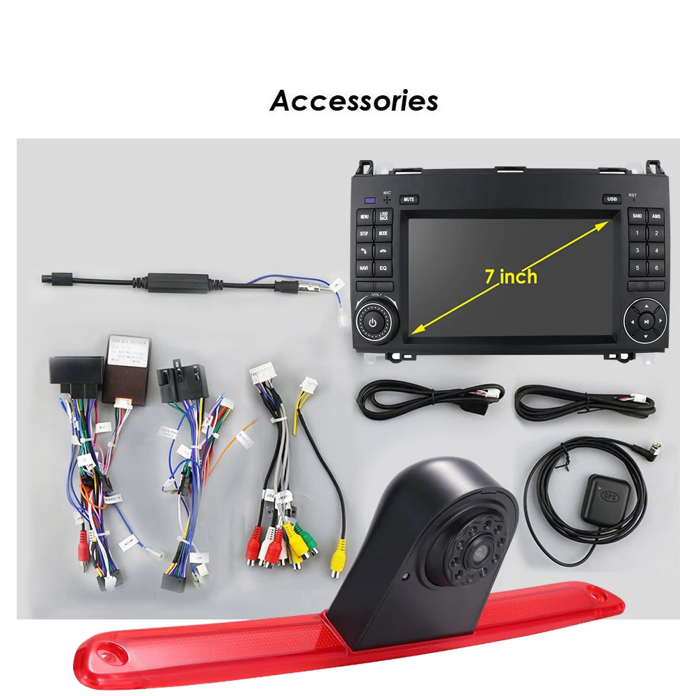 Android 7-Zoll-Autoradio mit Bluetooth-Carplay, GPS-Navigation + HD-Rückfahrkamera für VW Crafter Caravelle/Mercedes-Benz Sprinter W906 Image