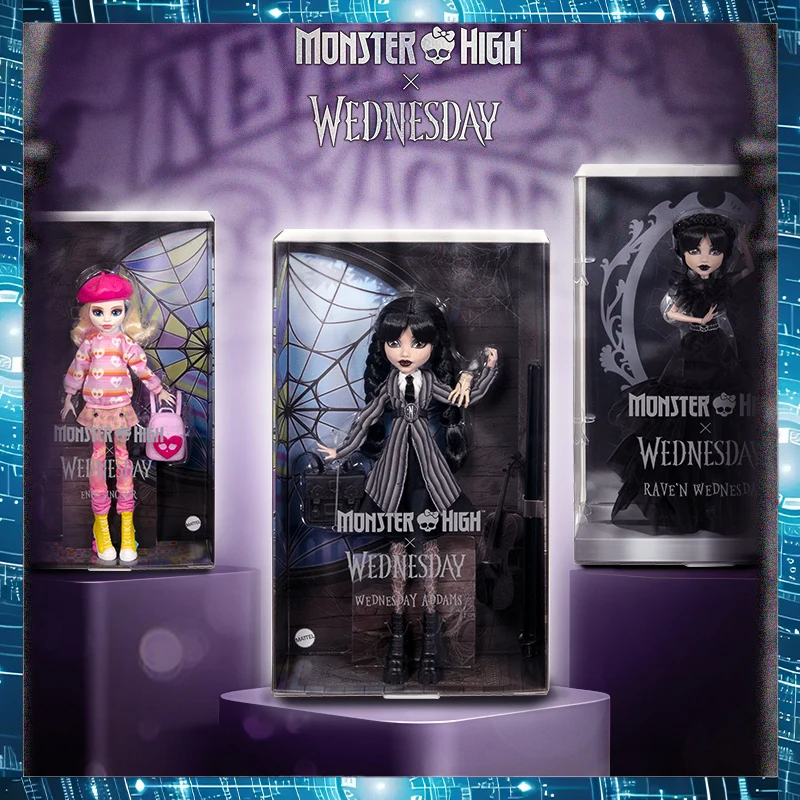 Barbie 100 % originale bewegliche Extra-Joint-Puppen Wednesday Addams für Mädchen, bewegliche Puppen für Mädchen, Geburtstag, Weihnachten, Geschenke