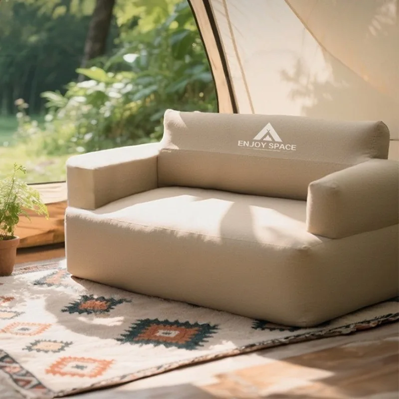 Outdoor Camping Luft Sofa Haushalt Reine Farbe Mode Klapp Elektrische Aufblasbare Sofa Tragbare Übernachtung Camp Schlafen Getriebe Image