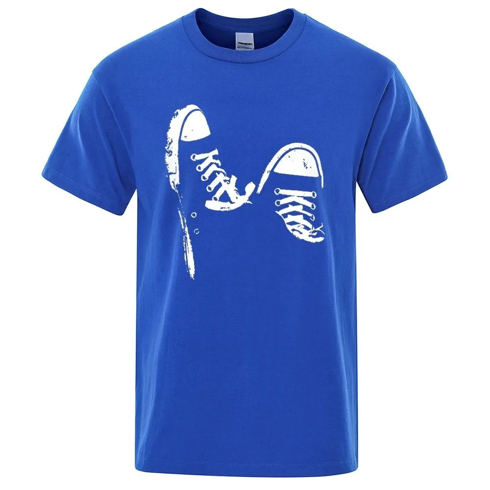 Heiße verkaufende Sommer-Herren-Eislaufschuhe mit bedruckten Mustern, atmungsaktives Rundhals-T-Shirt im Freien, lässiges Oberteil Image