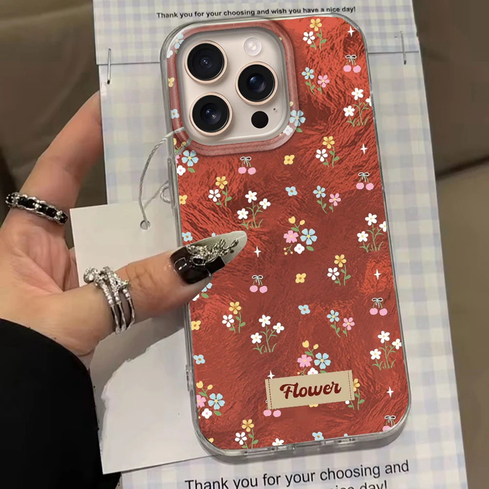 Vintage Blume Vortex Muster Frauen Handyhülle für iPhone 16 16e 15 14 13 12 Pro Max 7 8 Plus X XS XR SE 2022 2020 Shell Cover