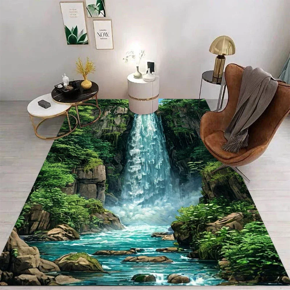 MINISO Landscape Carpet Cartoon Living Room Bedroom Kitchen Sofa Table Balcony Rug Non-slip Washable Mat Exquisite Ornaments