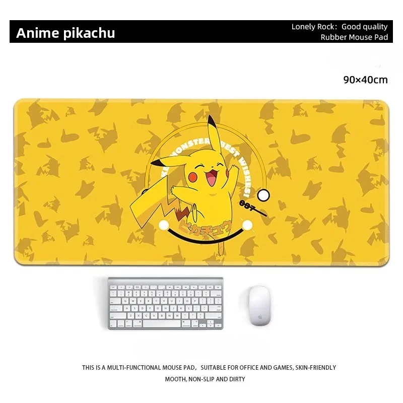 Klassisches Cartoon-Anime-Mauspad aus Leder, Pokémon-Pikachu-Tischmatte, süßes Spiel für Jungen und Mädchen, Anime-Tastatur-Pad, Computerzubehör Image