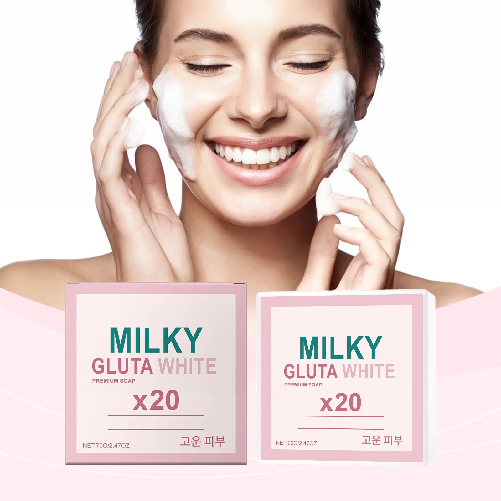 Milch-Feuchtigkeitsseife, erhellt die Haut, erhöht die Elastizität der Haut, Peeling, lindert Hühnerhaut, stellt Ausstrahlung wieder her, helle weiße Seife