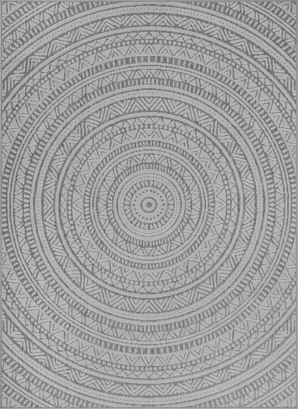 Tappeto esterno stile boho, antracite, 140 x 200 cm