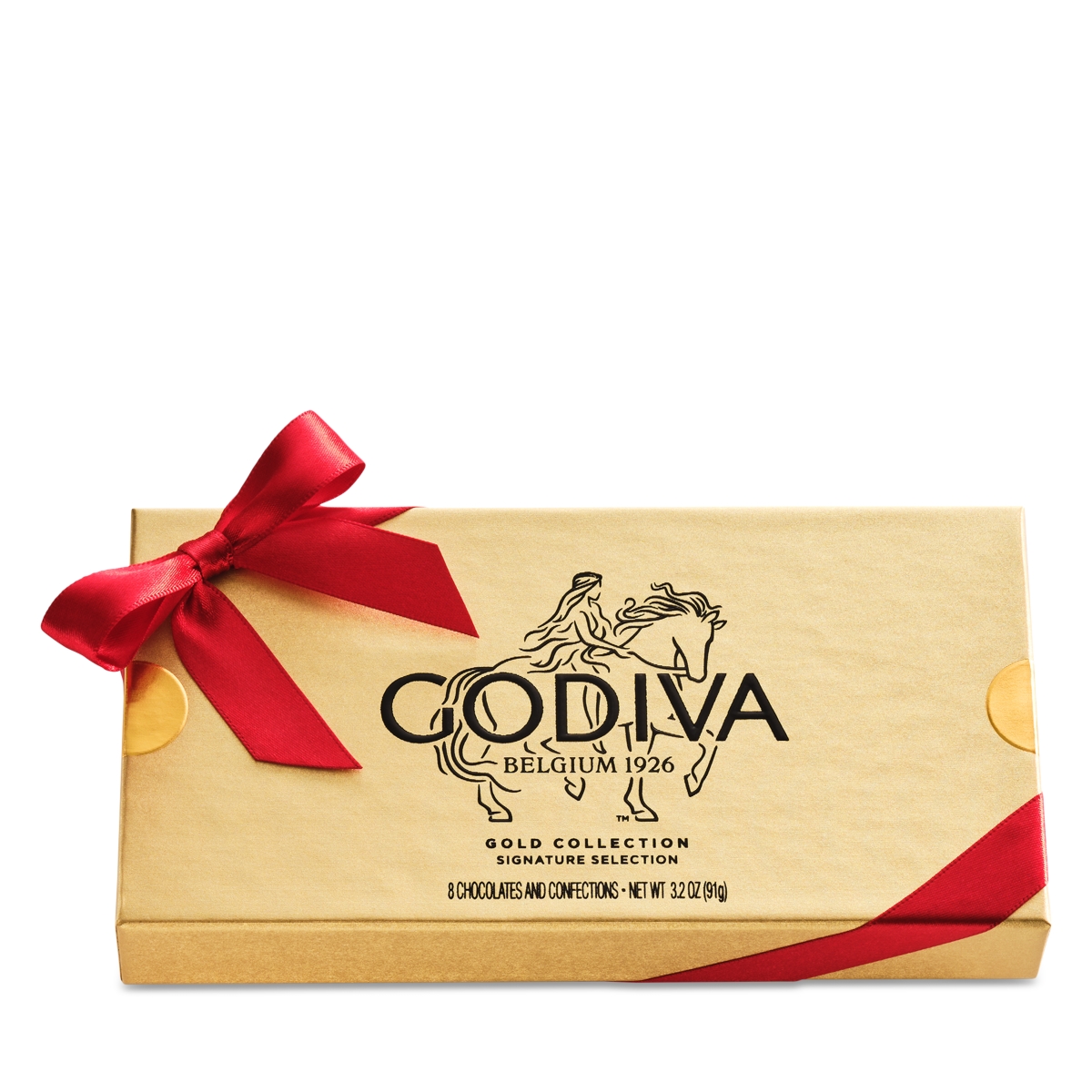 Godiva Holiday Assorted Chocolate Gold Gift Box, 8 Piece
