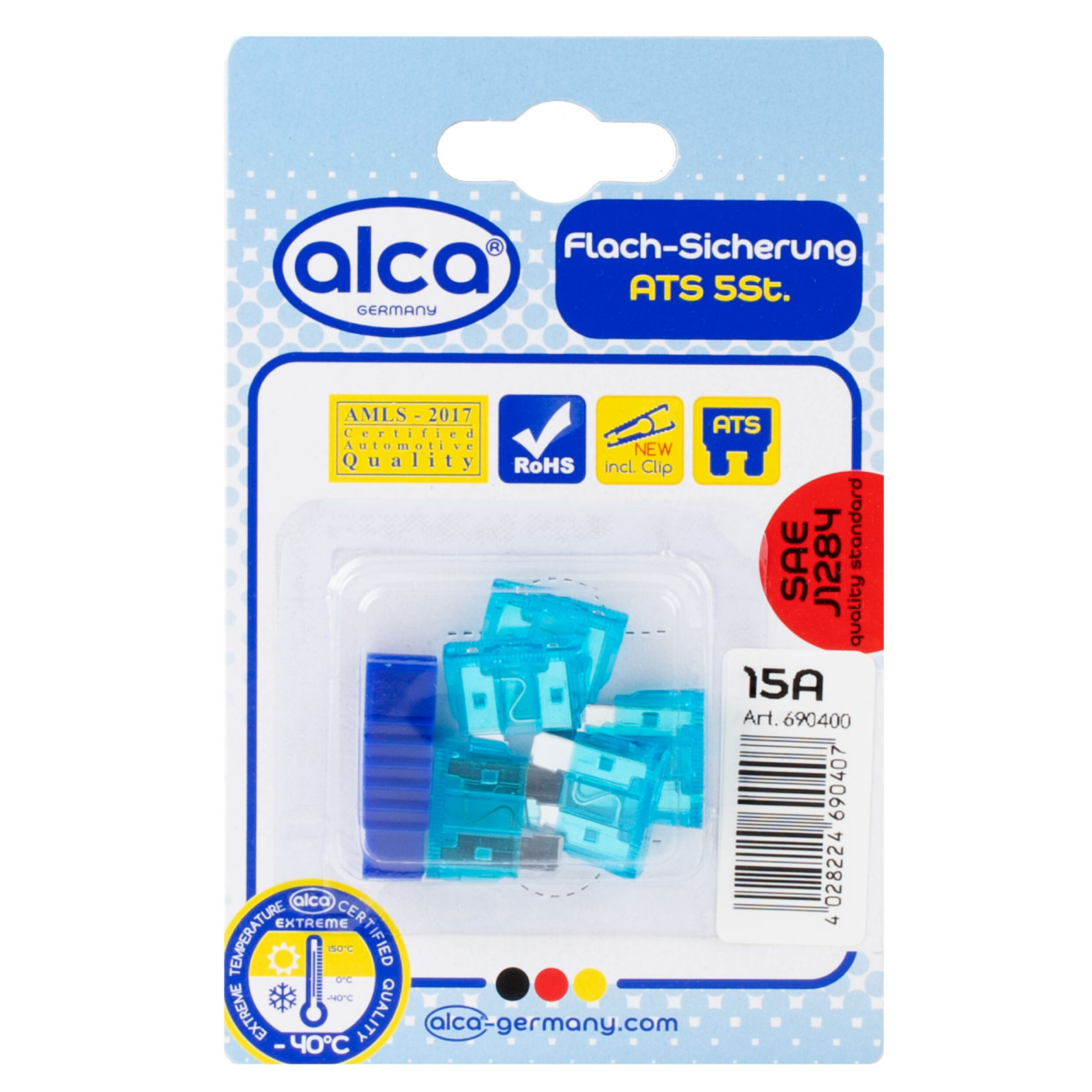 ALCA Flach-Sicherungen 15A; 5St. Blister Sicherung 690400 Image