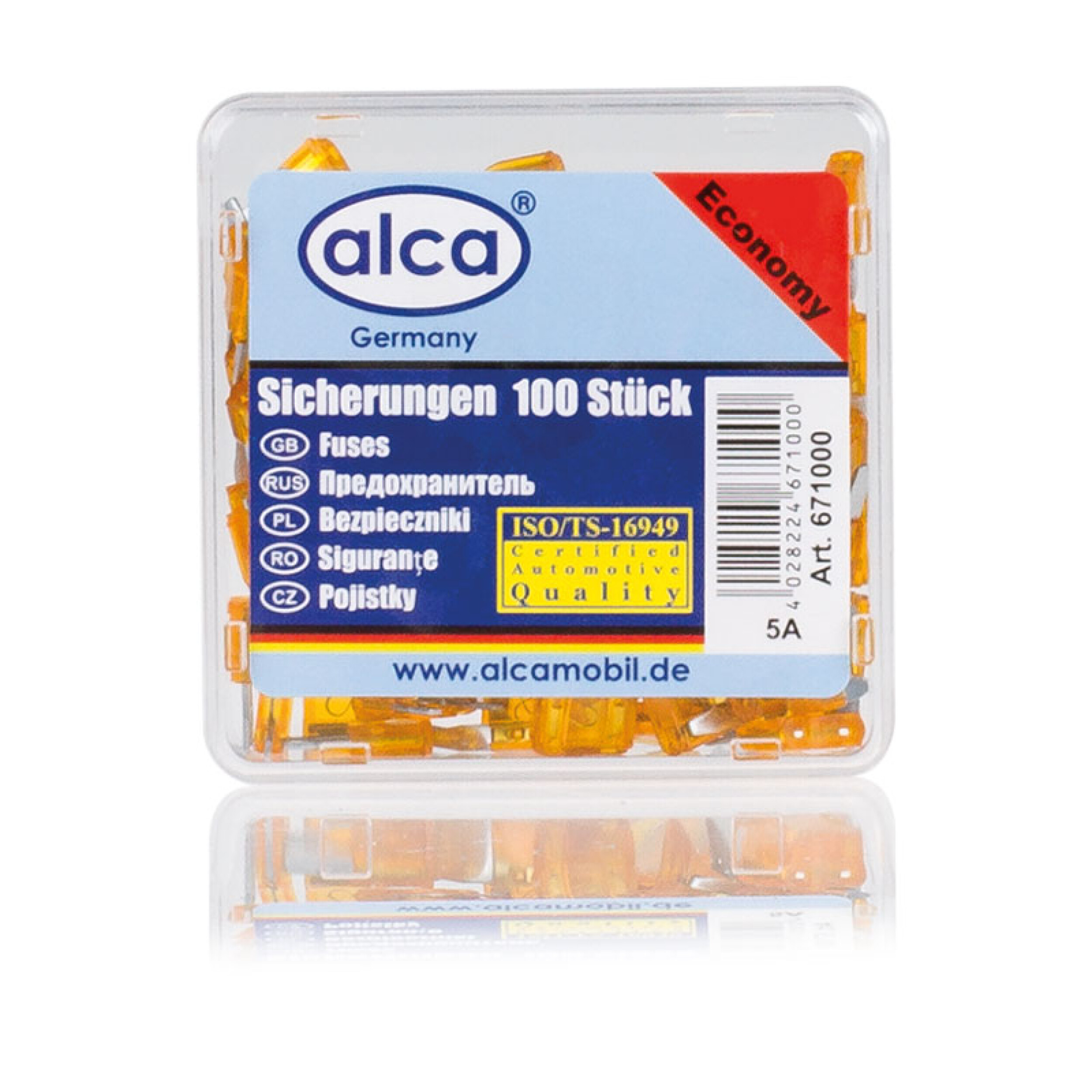 ALCA Mini-Sicherungen 5A; 100 St. Economy Box Sicherung 671000 Image