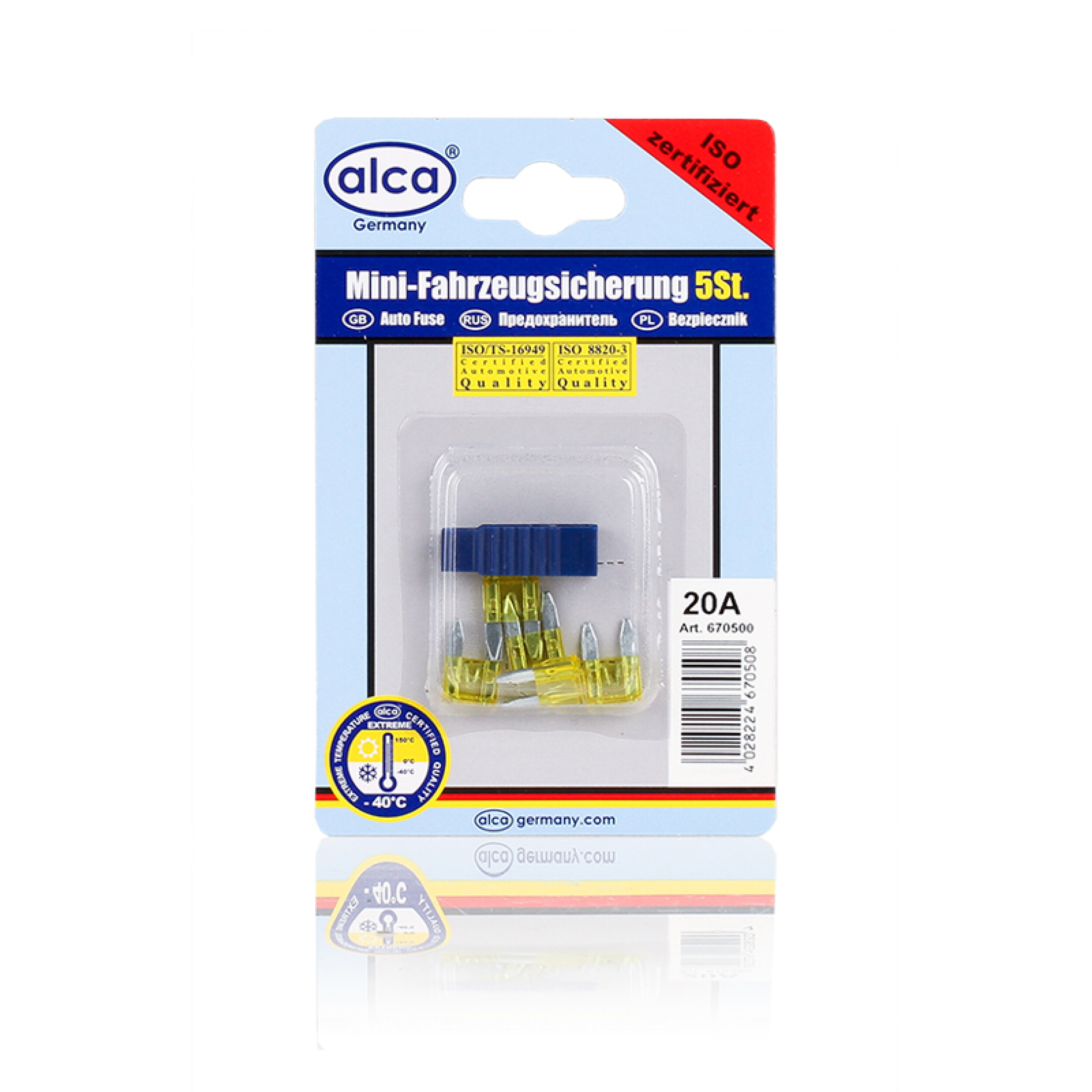 ALCA Mini-Sicherungen 20A 5St. Blister Sicherung 670500 Image