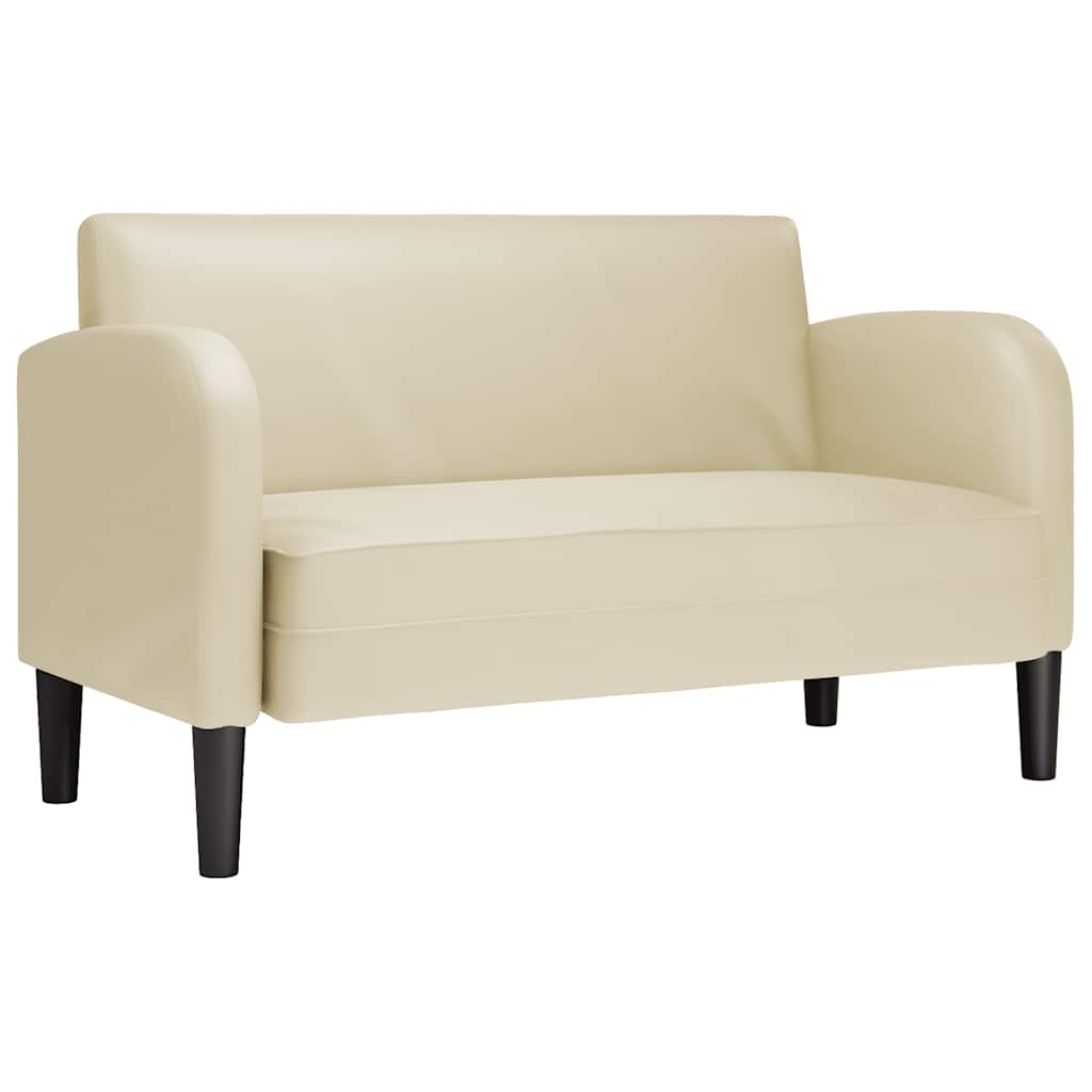 vidaXL Zweisitzer-Sofa Creme 110 cm Kunstleder Image