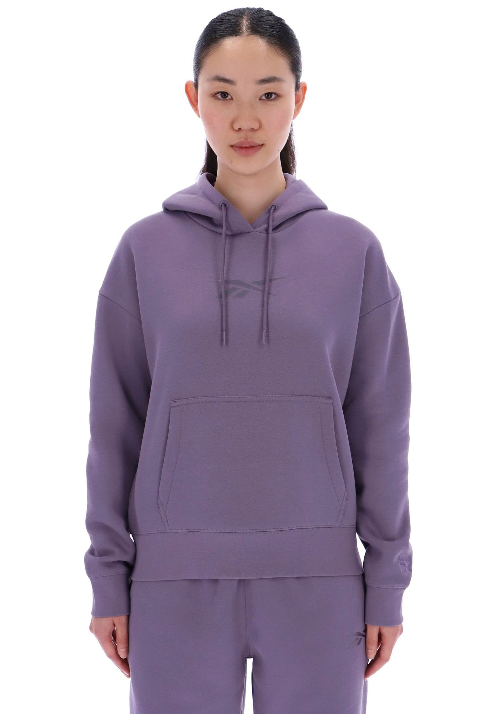 Kapuzensweatshirt REEBOK "APRIL OVERHEAD HOODY", Damen, Gr. L, lila fusion, Obermaterial: 60% Baumwolle, 40% Polyester, Sweatshirts Image