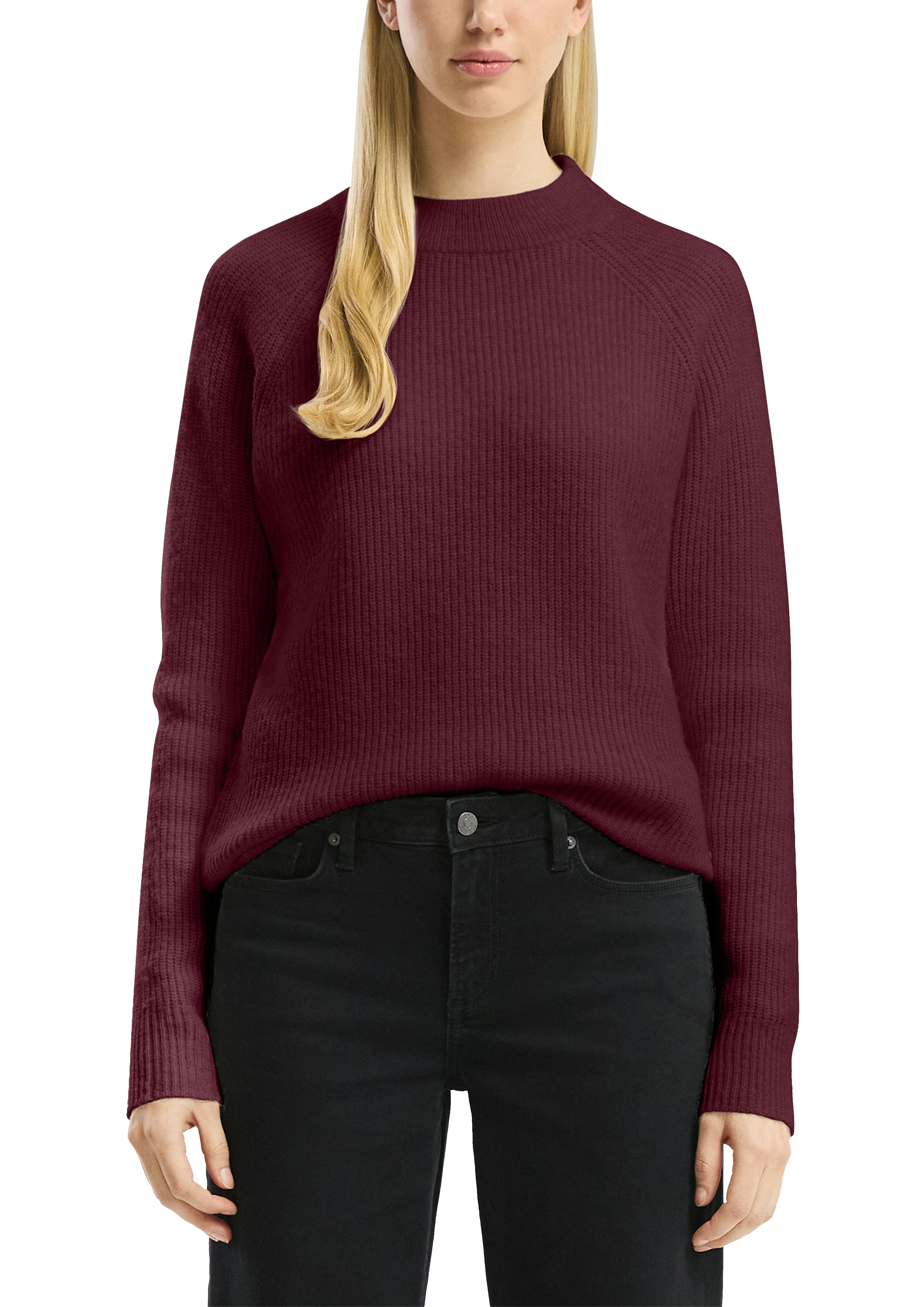 Strickpullover QS, Damen, Gr. XL, dunkelrot, Obermaterial: 85% Polyester, 13% Polyacryl, 2% Elasthan, Pullover Image
