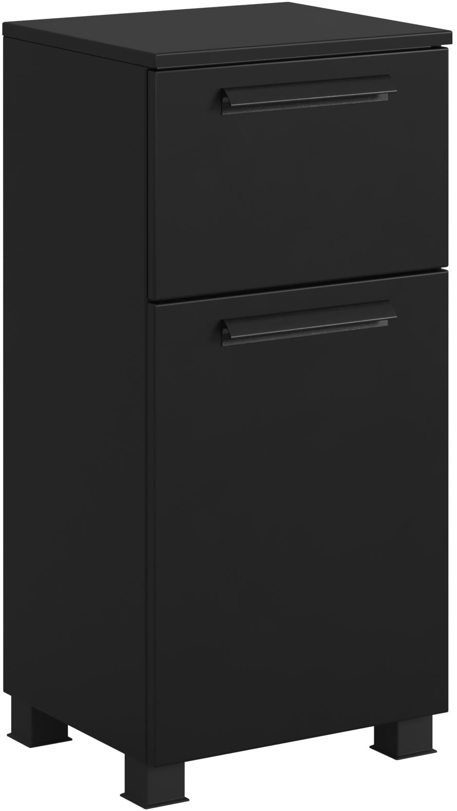 Unterschrank WELLTIME "SALVADA, Unterschrank 40 cm, gedämpfte Scharniere, Softclose", schwarz, B:40cm H:79cm T:35cm, MDF, Schränke, Schwarz, Front und Korpus aus hochwertigen MDF, Anti-Finger-Print Image