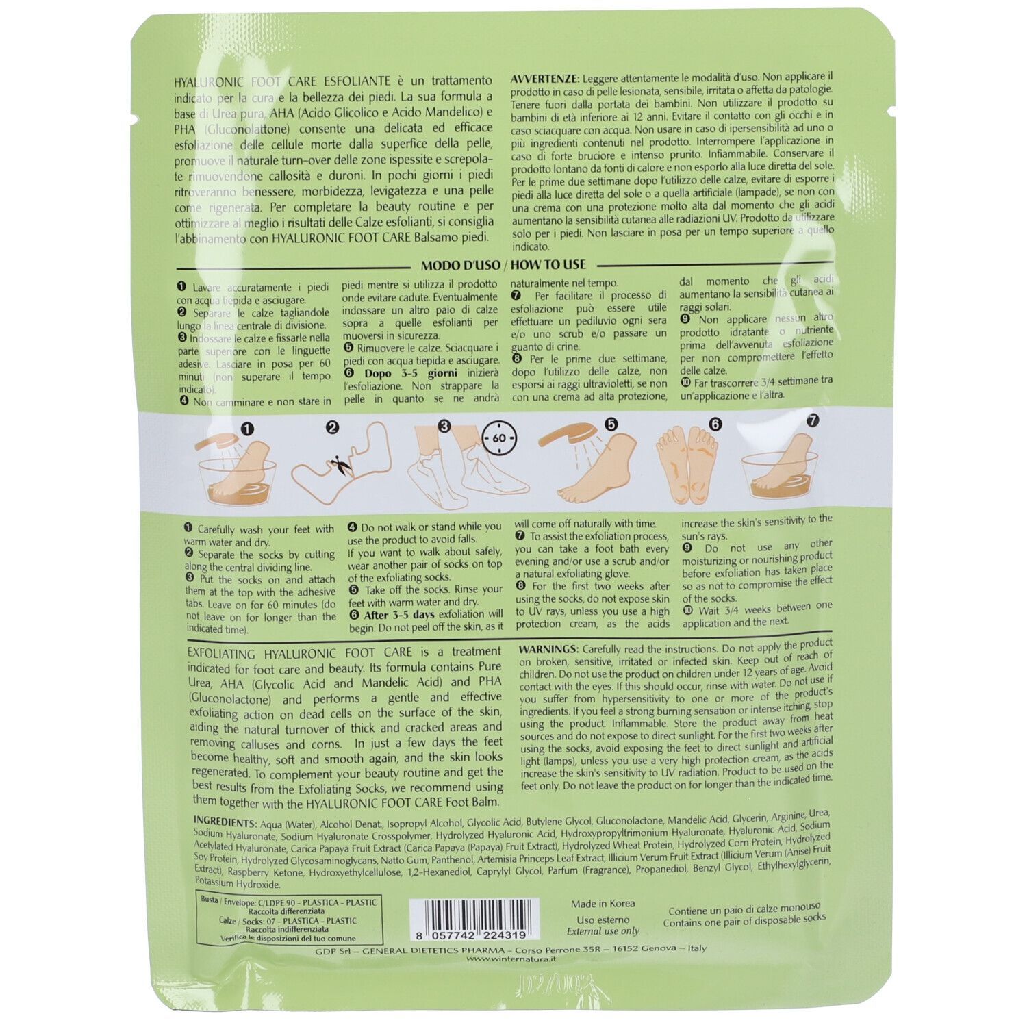 Winter Hyaluronic Foot Care Calze Esfolianti 2x20 g Calzini