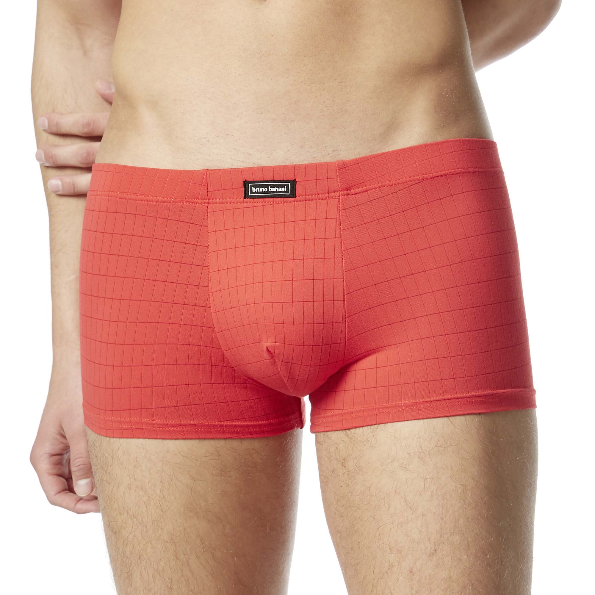 Hipster BRUNO BANANI "CHECK LINE 2.0", Herren, Gr. 7 (XL), rot karo, Obermaterial: 90% Polyamid, 10% Elasthan, Unterhosen Image