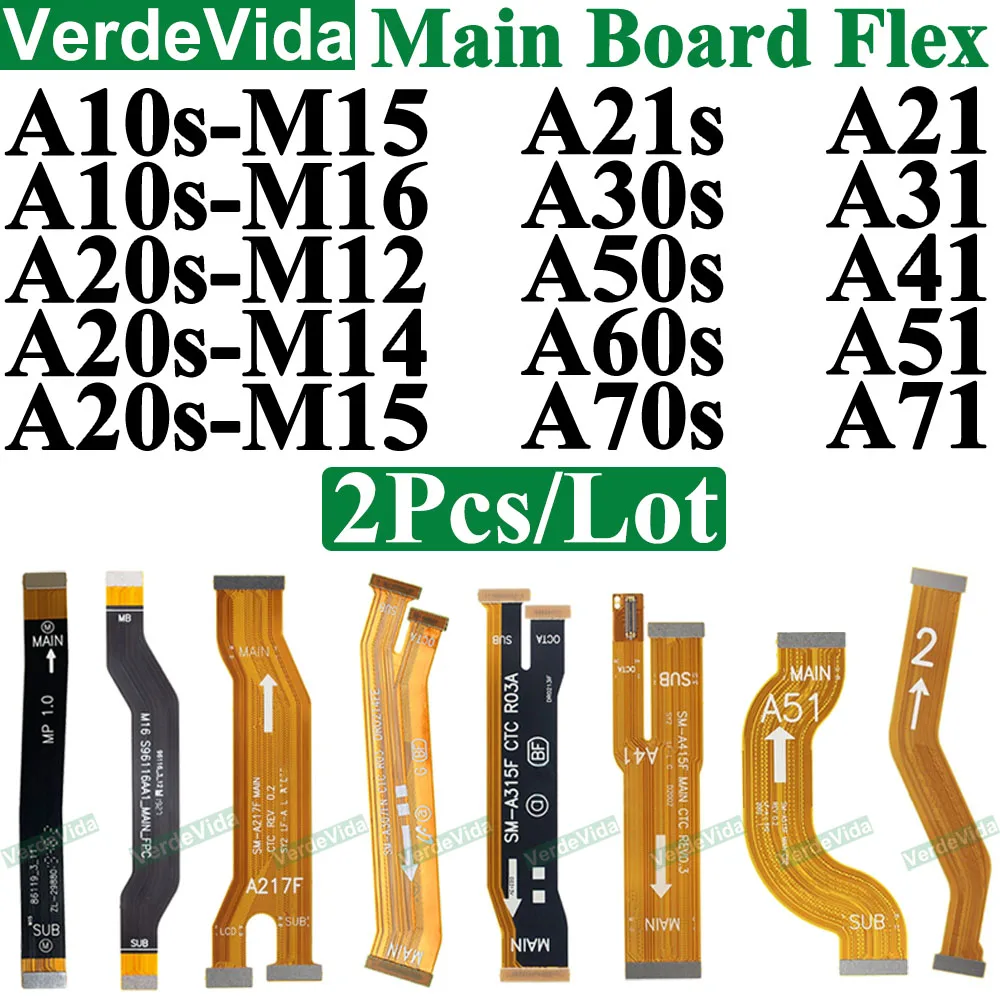 2 pièces carte mère câble flexible carte mère Dock pour Samsung A10s M15 M16 A20s M12 M14 A30s A50s A70s A21 A31 A51 A71 A21s carte principale