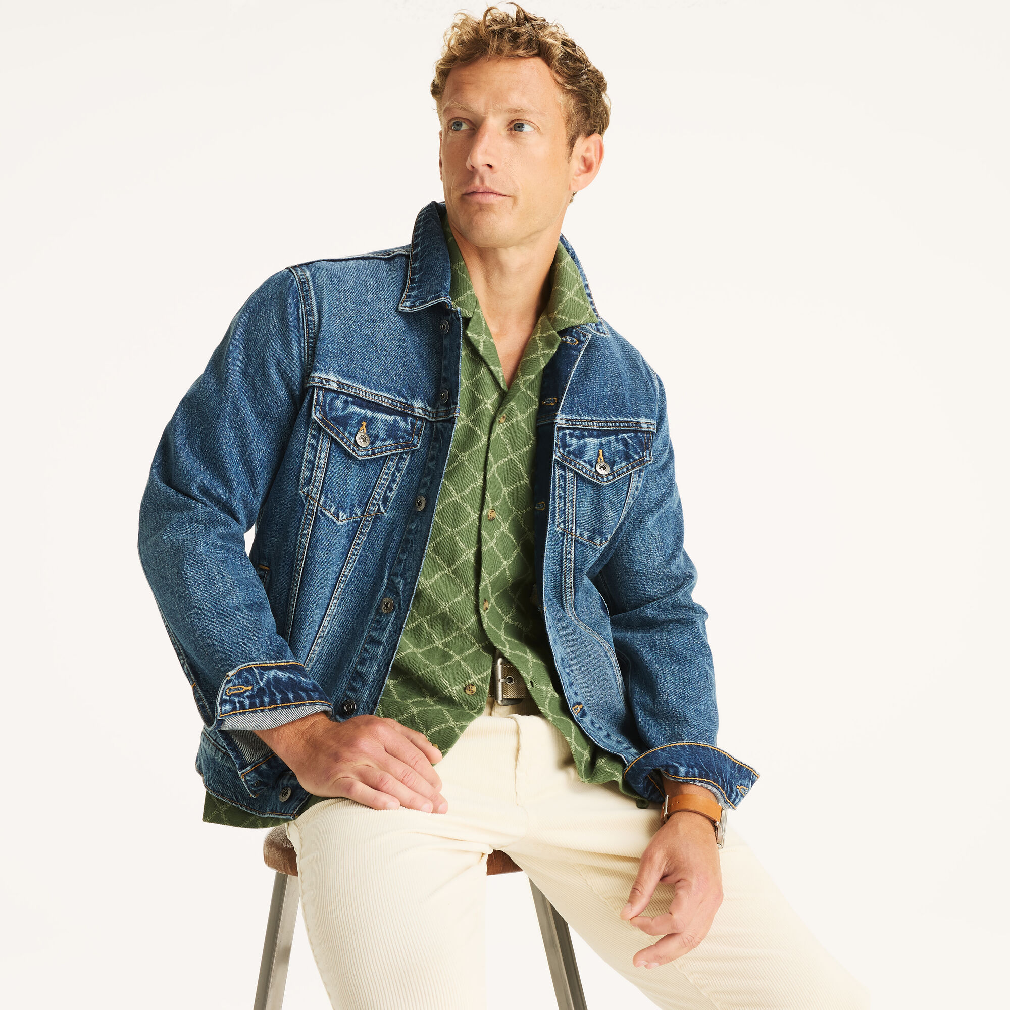 Nautica Men's Relaxed Fit Printed Button-Up Polo 314 (Water Boy Green), 3XL