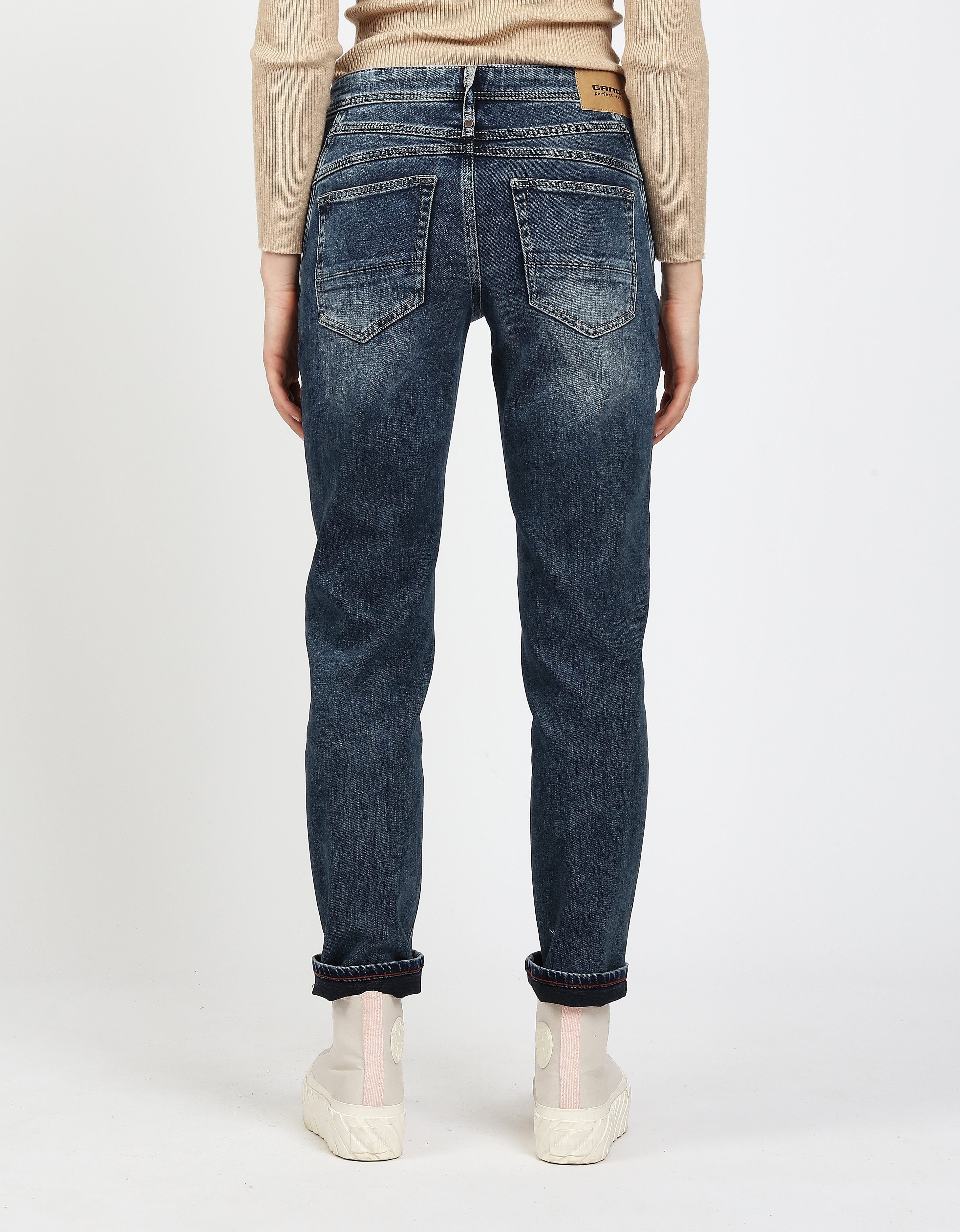 5-Pocket-Jeans GANG "94ADELA", Damen, Gr. 34, N-Gr, blau, schwarz vint, Denim/Jeans, Obermaterial: 97% Baumwolle, 2% Elastomultiester, 1% Elasthan, normal, Jeans, im Relaxed Fit, Topseller Image