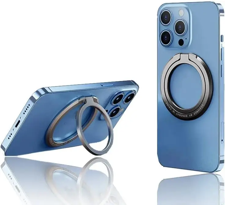 Anneau de téléphone portable magnétique pour poignée de téléphone magnétique, support d'anneau de téléphone avec béquille réglable pour accessoires de smartphone iPhone