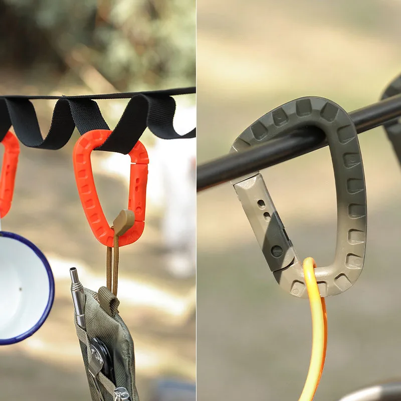 5 stücke Taktische 3,5 "Kunststoff Karabiner Molle Clip ITW Schlüsselbund D-Form Harte Frühling Schnalle Haken Für Outdoor wandern Camping Werkzeuge Image