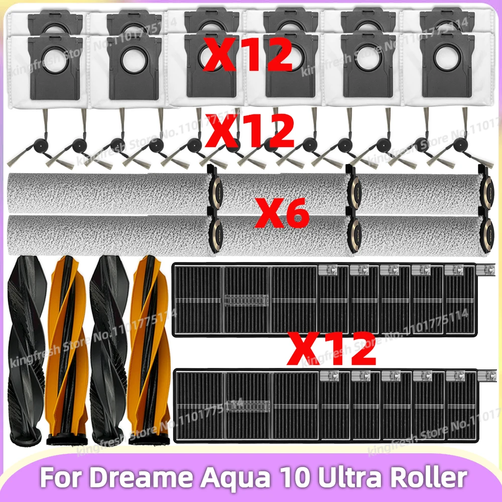 Passend für Dreame Aqua 10 Ultra Roller Staubsaugerteile Hauptrolle Seitenbürste Beutel Filter Rolle Mop Tuch Zubehör Image