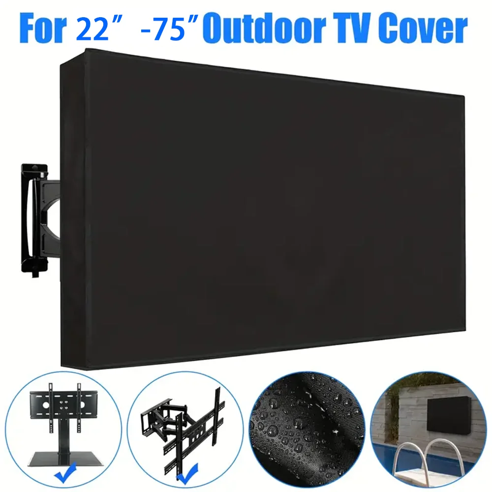 Wetterfeste Outdoor-TV-Bildschirmabdeckung, universeller Schutz, staubdicht, wasserdicht, für 22-75-Zoll-LCD-Fernseher mit Image
