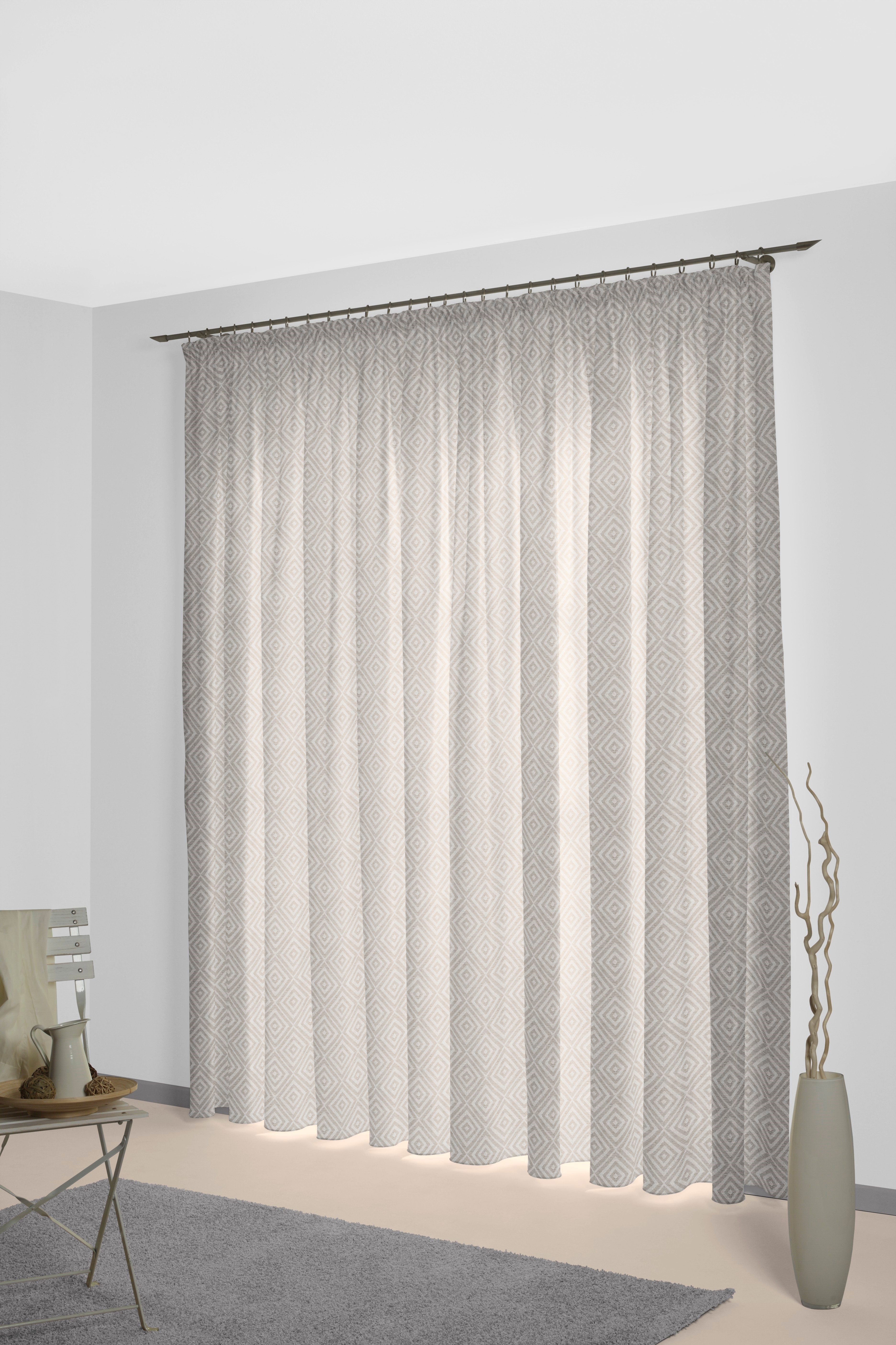 Vorhang WIRTH "Telfort" Gr. 4, braun, B:132cm H:245cm, Jacquard, Baumwolle, Polyester, Gardinen Image
