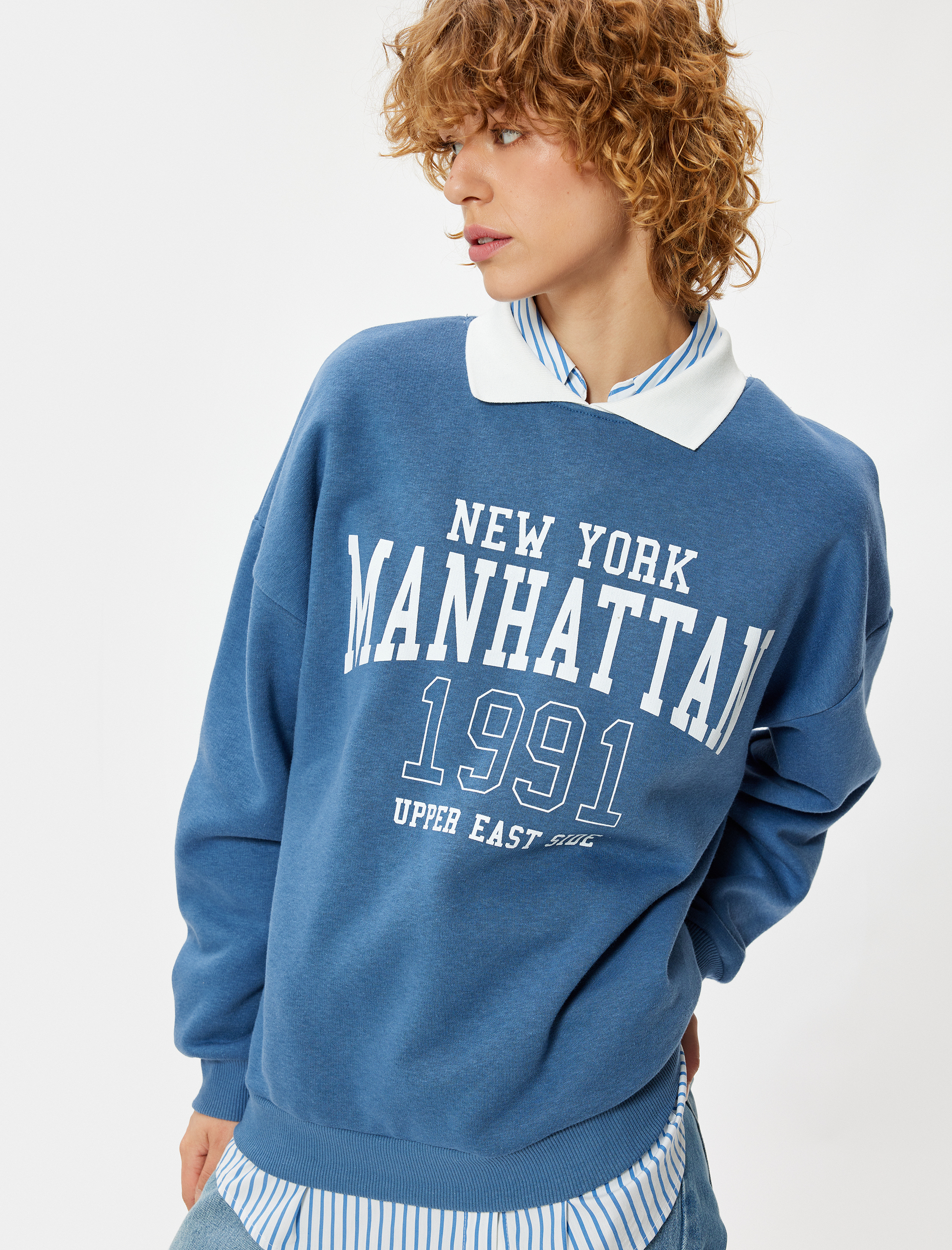 Koton Sweatshirt Polokragen Mit Aufdruck Sweatshirt Image