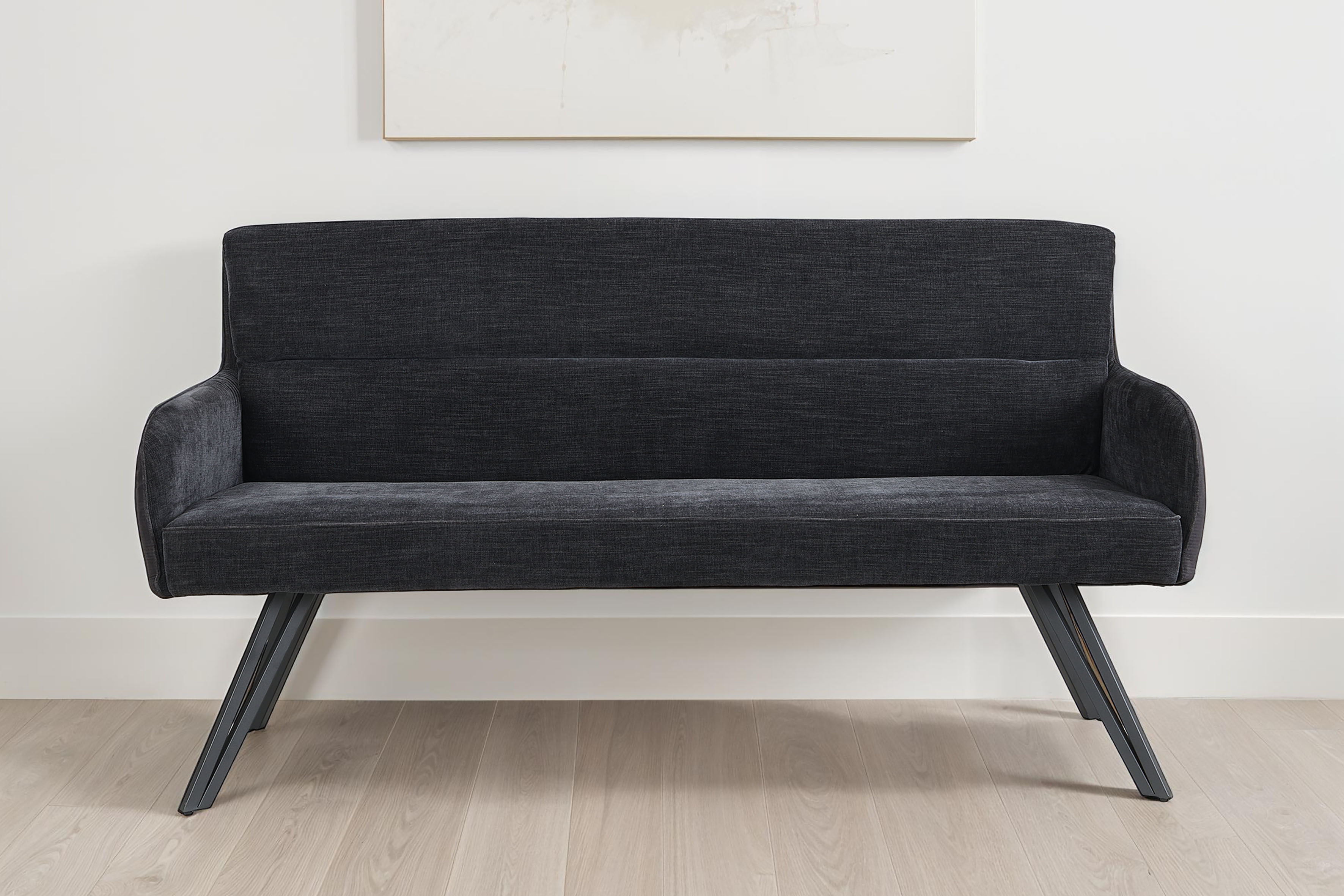 Sitzbank BYLIVING "Tino", schwarz, schwarz, B:160cm H:94cm T:67cm, Stoff, Sitzbänke, Sitzbank, mit Federkernpolsterung in 140 oder 160cm, hochwertige Polsterbezüge