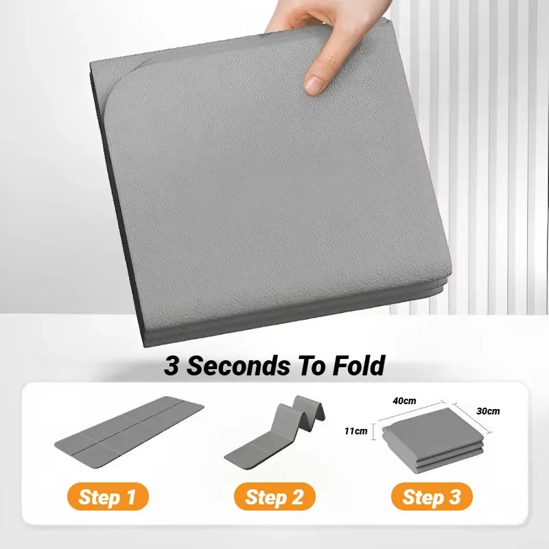 Foldable TPE Yoga Mat: Eco Friendly, Double Sided Non-slip, Folding Travel Fitness Mat for Yoga, Pilates & Floor Workouts