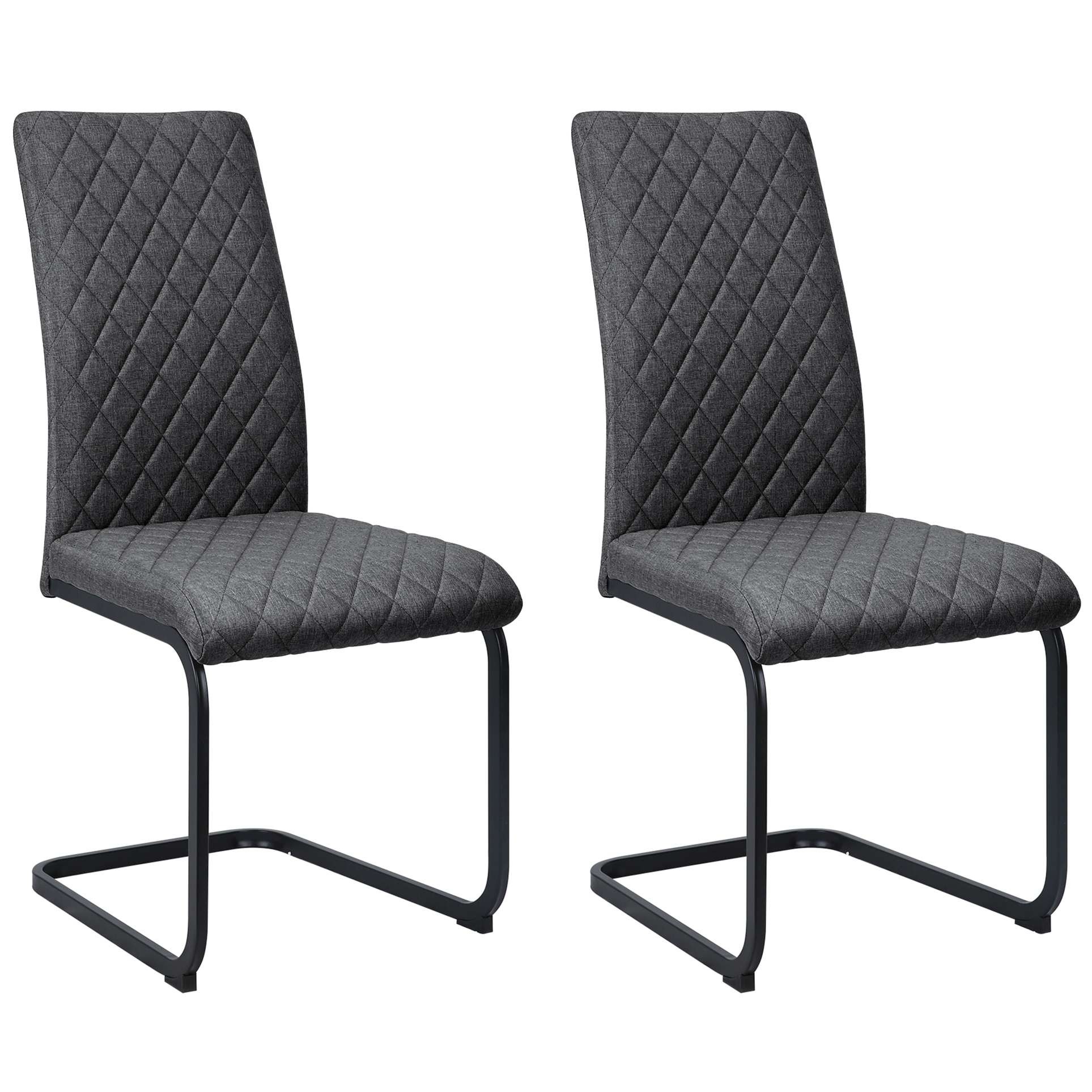 Esszimmerstuhl OTTO HOME "Valbourg", anthrazit, schwarz, B:44cm H:99cm T:60cm, Stoff, Stühle, Freischwinger, gepolsterte Rückenlehne und Sitzfläche, Sitzhöhe 48 cm Image