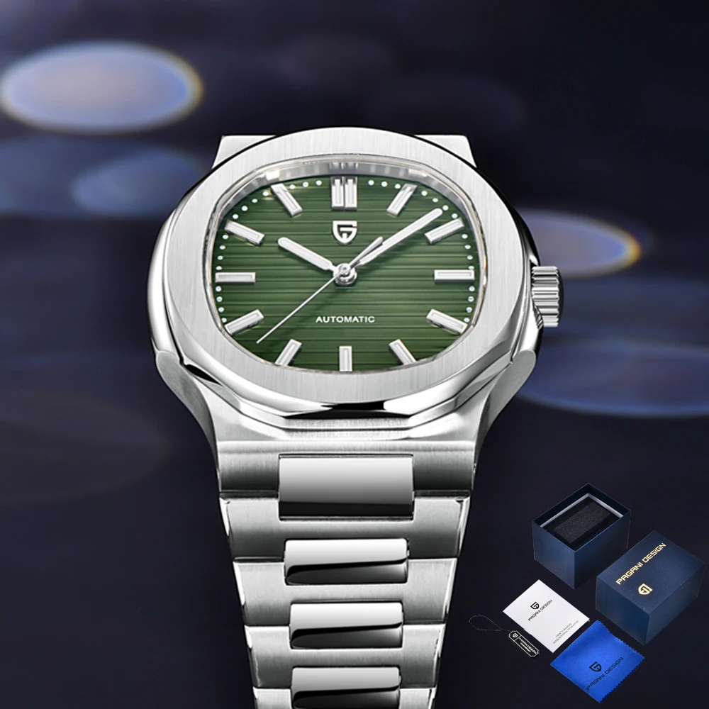 PAGANI DESIGN – montre mécanique rétro de luxe pour hommes, coffret cadeau en acier inoxydable, verre saphir, étanche à 100m, 1728