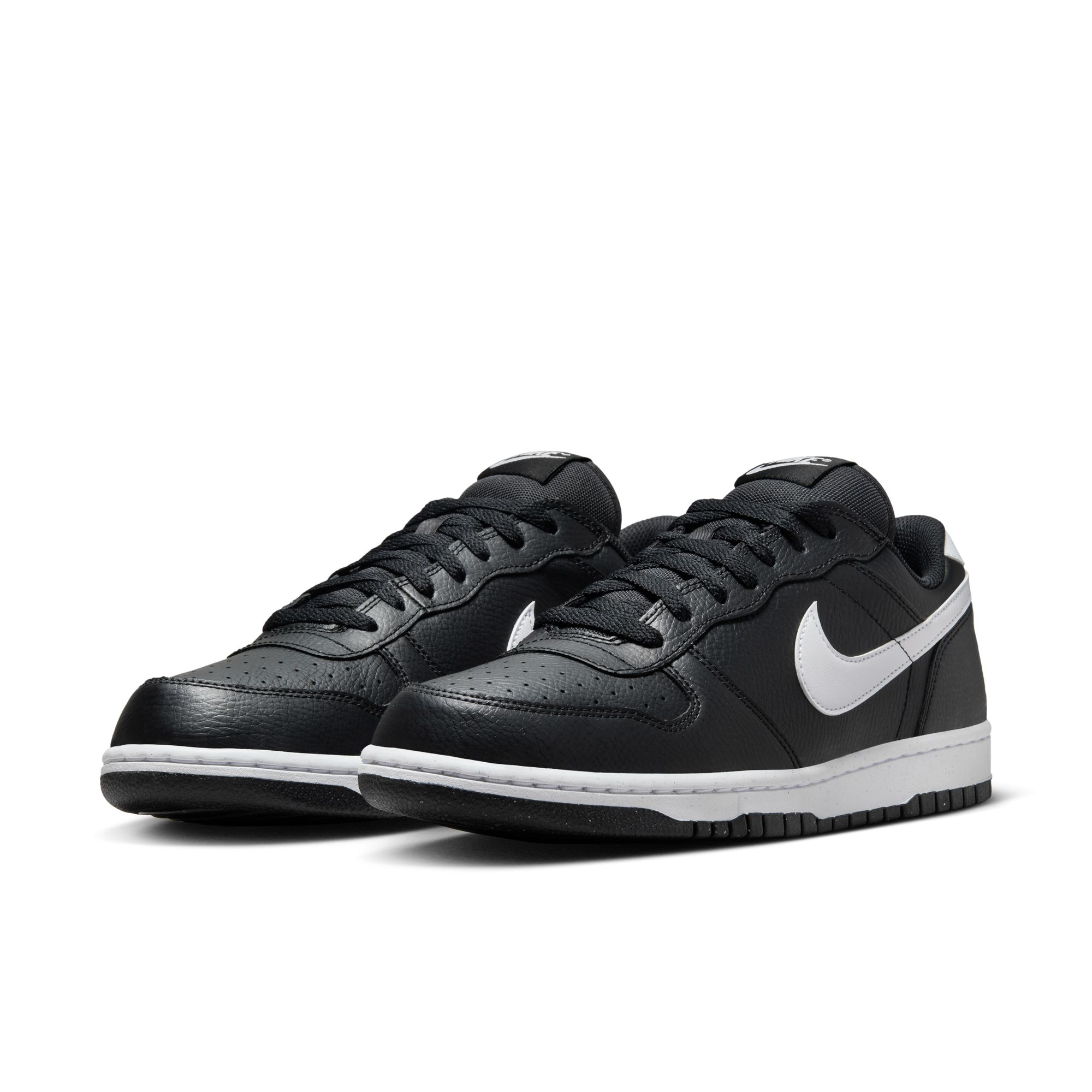 Sneaker NIKE SPORTSWEAR "BIG LOW", Herren, Gr. 45, schwarz, weiß, Leder, Synthetik, Schuhe Sneaker