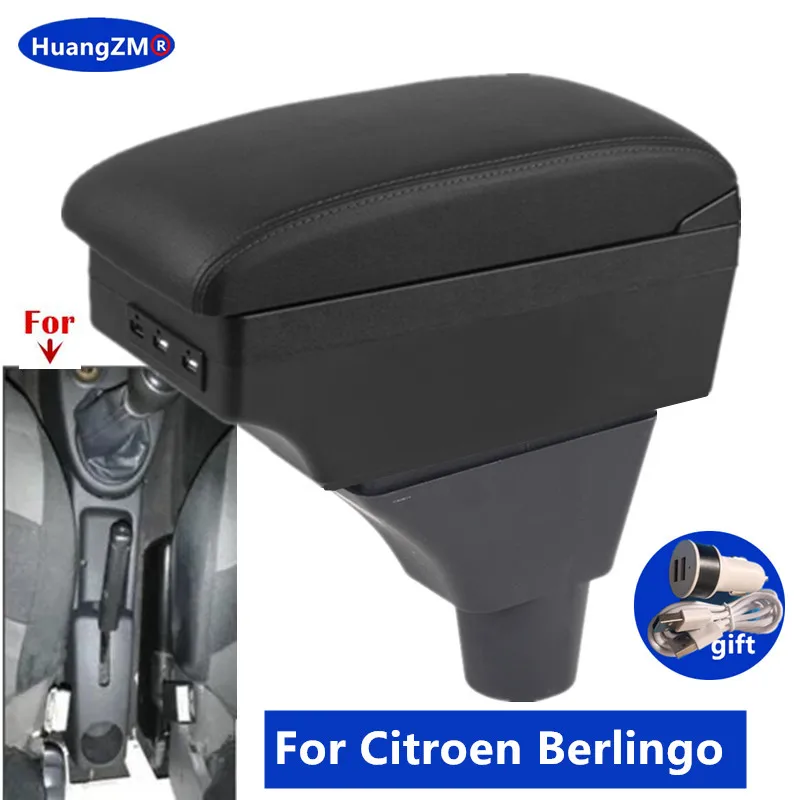 Für Citroen Berlingo Armlehne Box Zentrale Lagerung Box usb port Innen Gewidmet Retrofit Auto Zubehör Image