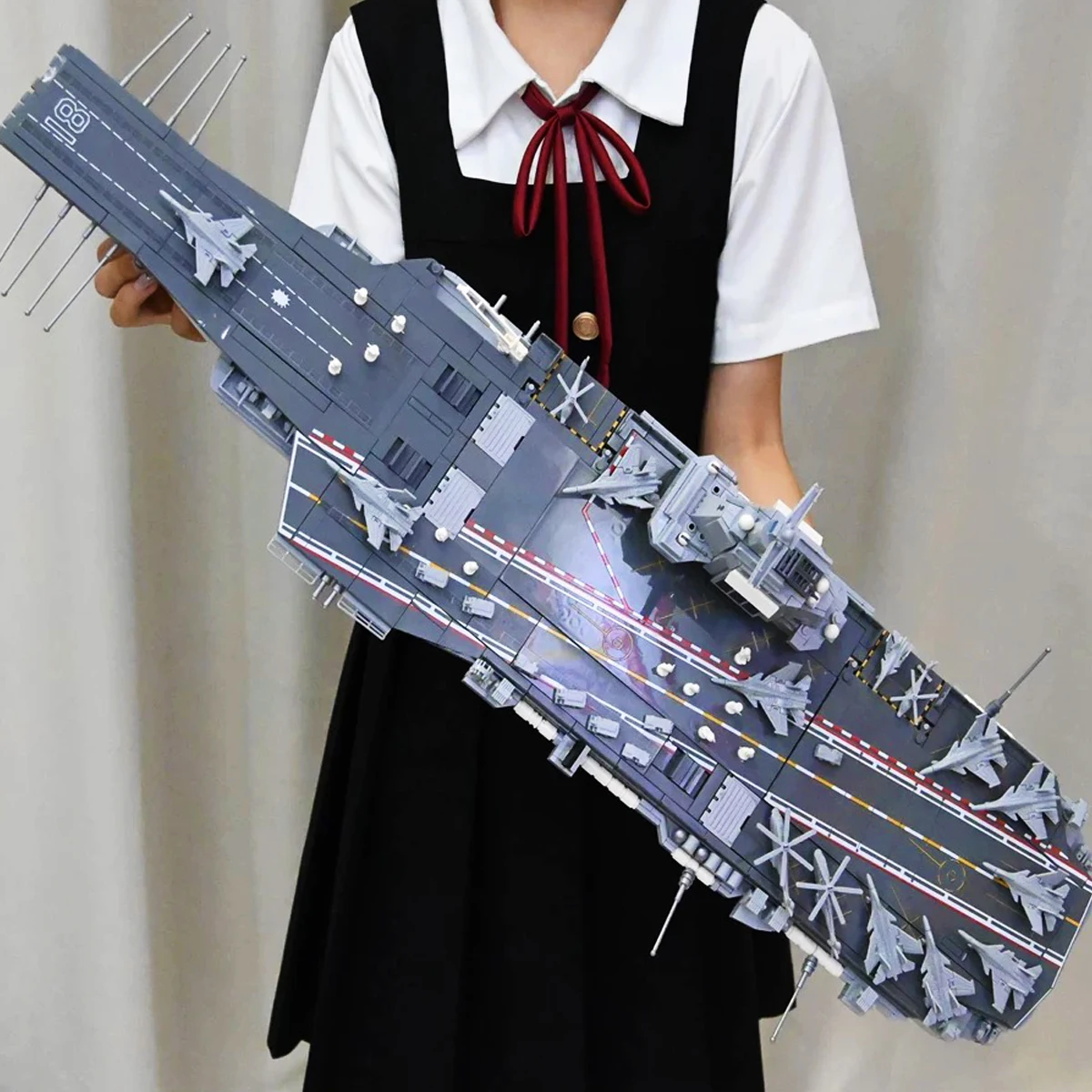 Fujian Flugzeugträger Schiff Bausteine Militär Schlacht Schiff Boot Ziegel Modell Warship Spielzeug Für Kinder Geschenk MOC Image