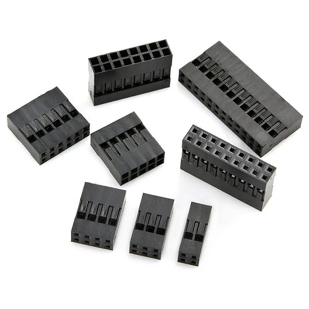 20 Stück Dupont-Gehäuse 2,54 mm Doppelreihen-Kabelstecker Dupont-Verbinder Kunststoffgehäuse Jumper-Kabelgehäuse 2*2/3/4/5/6/7/8/9/10 Pin Image