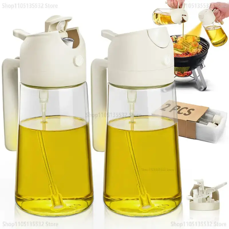 2in1 500 ml Kunststoff Spray Öl Sprayer Flasche Spray Öl Spender Öl Jar Menage BBQ Küche Backen Braten Picknick küche Werkzeug Image