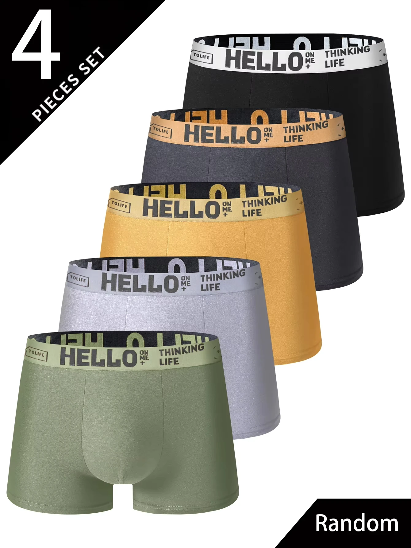  4 Teile/satz Zufällige männer Unterwäsche Mode Trendy Bequeme Weiche männer Boxer Briefs Slim Lose Fit Athleisure männer Hosen Image