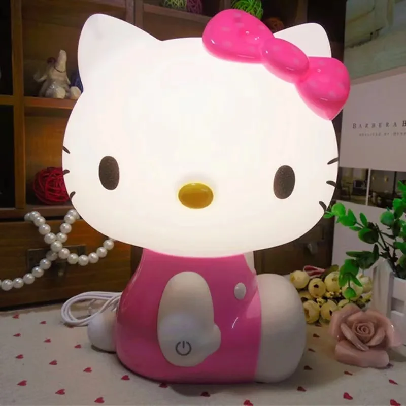 Hallo Kitty Animation Cartoon Kawaii Nachtlicht kreative Kawaii führte Energie spar lampe Kinder Nachttisch Lampe Ornament Geschenk