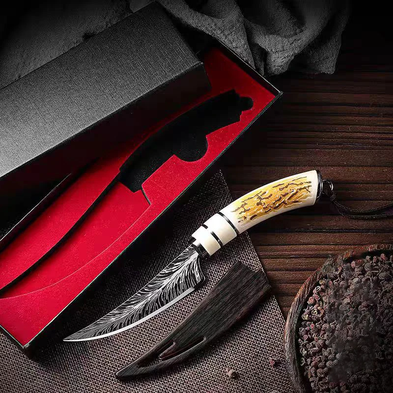 Küchenmesser, Edelstahl schmieden, scharfes Biegen, Trennmesser, Küchenzubehör, Obstmesser mit hoher Härte, Geschenkbox-Messer Image